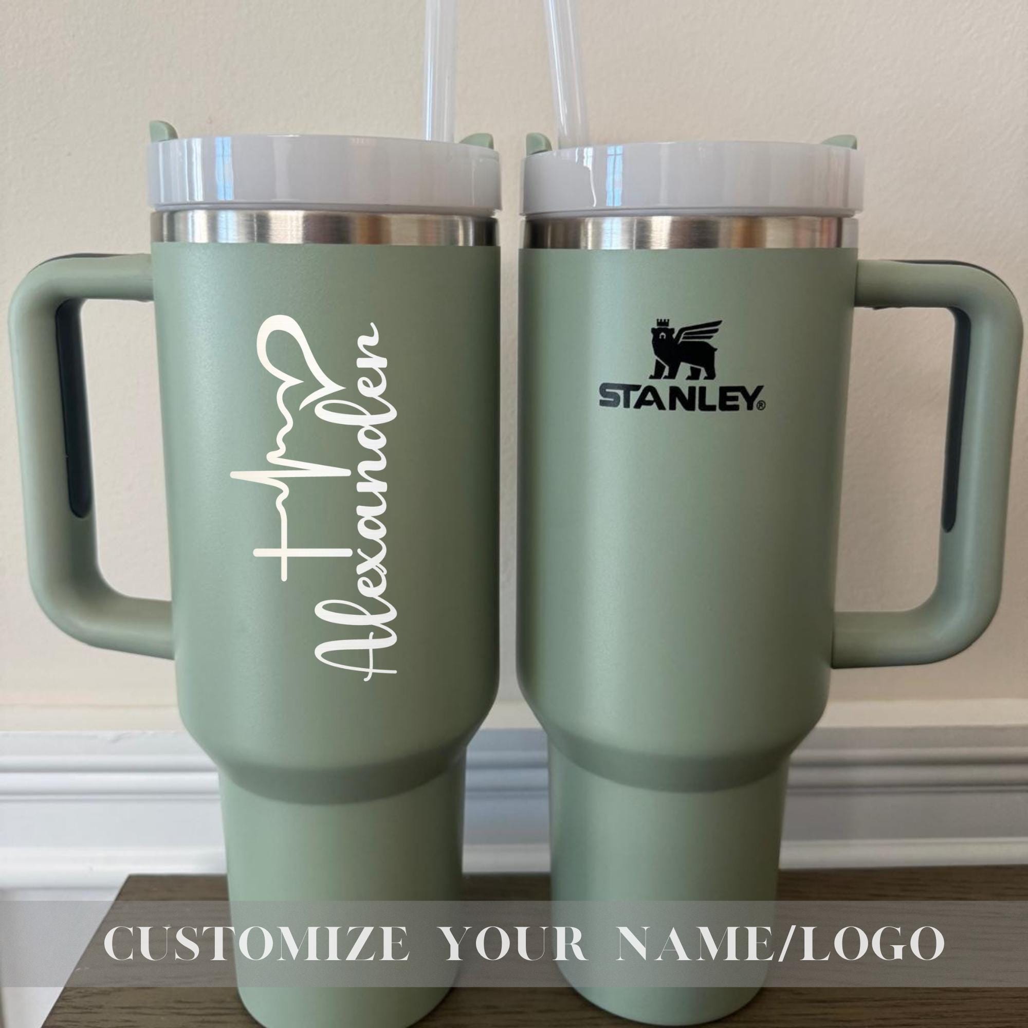 Valentine's Day Custom Stanley 40oz Cup, Insulated Travel & Hiking Mug, Custom 40oz Tumbler,Engraved 40oz Tumbler,Laser Engraved Stanley Cup
