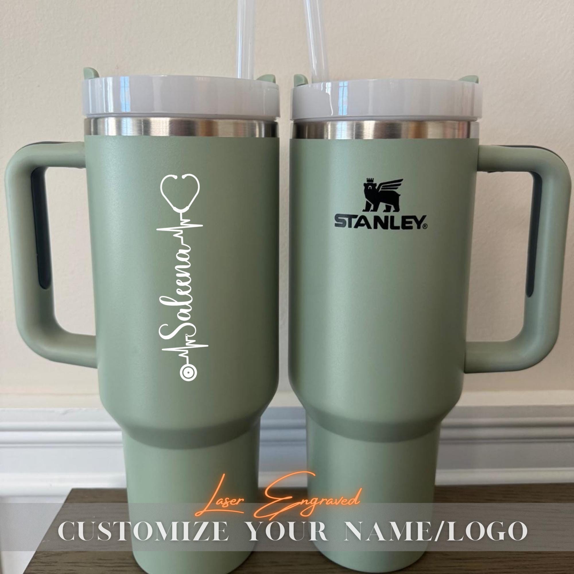 Personalized 40oz Stanley Tumbler for Nurses - Custom Name & Design, Gift for Nurse Appreciation, RN, Healthcare Worker, Trending Nurse Gift