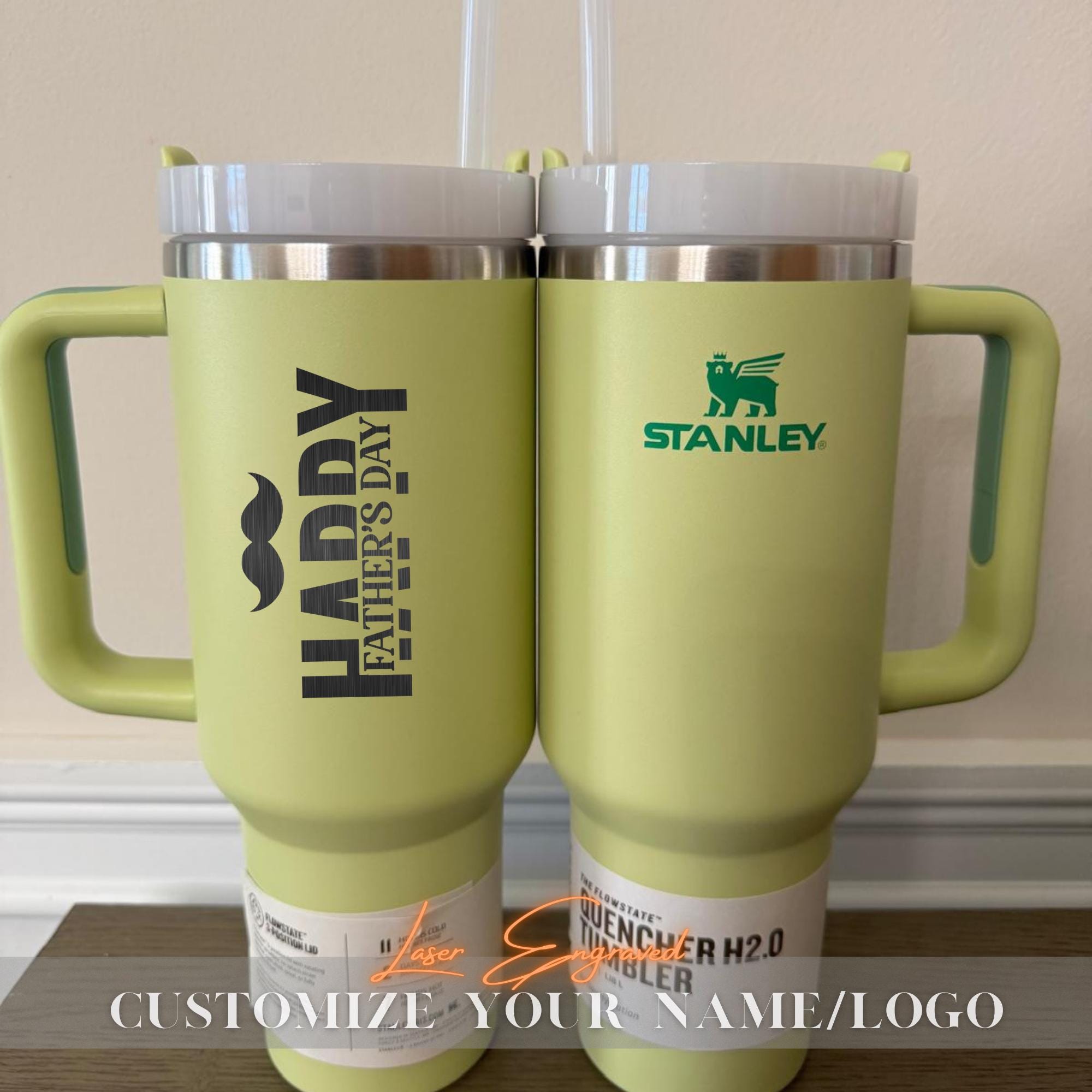 Personalized Stanley 40oz Tumbler, Custom Engraved Name, Father's Day Gift, Unique Dad Gift, Stainless Steel Travel Mug, Happy Father's Day