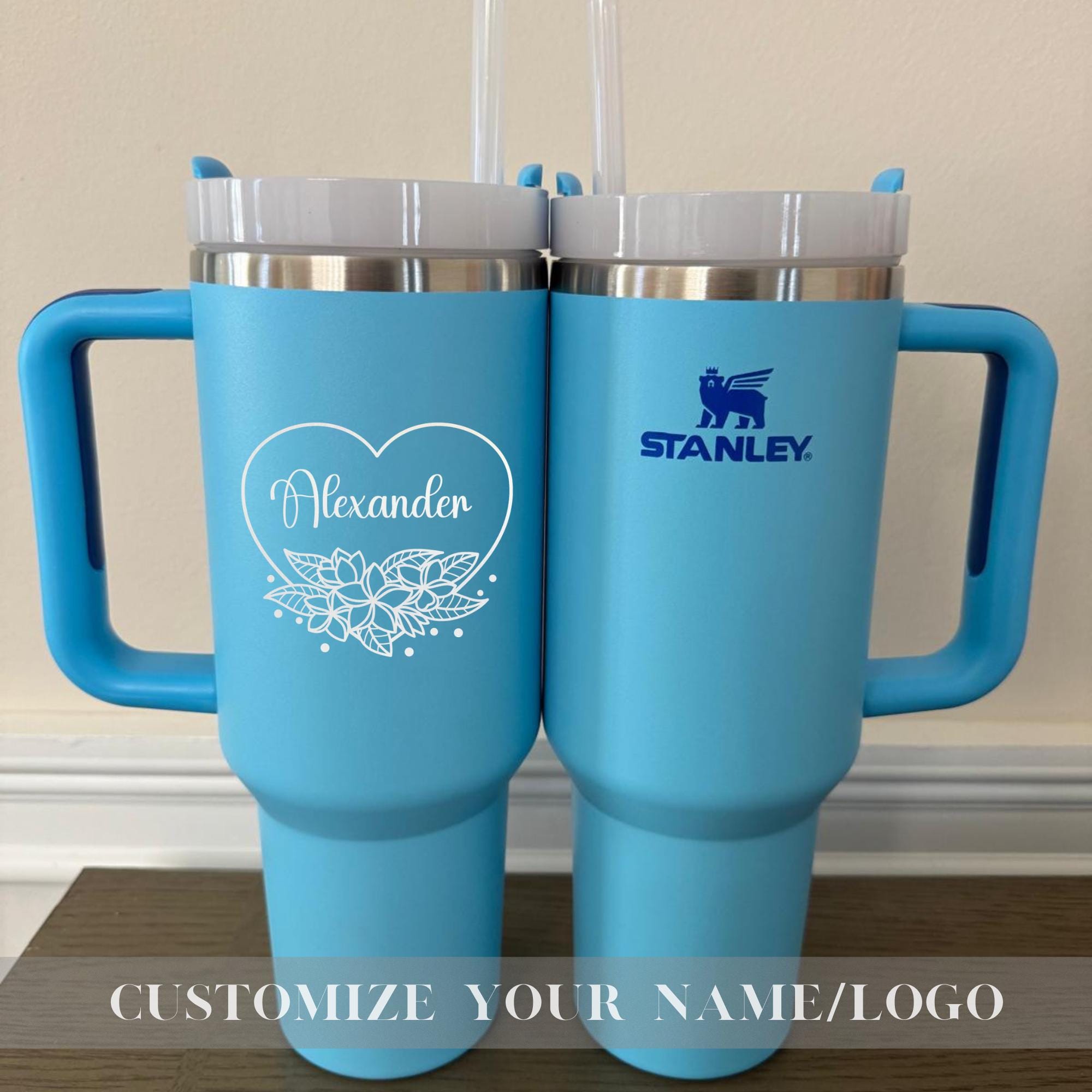 Custom Engraved Stanley 40oz Tumbler - Personalized Valentine's Day Gift, Unique Travel Mug, Best Gift for Her, Insulated Drinkware Cup