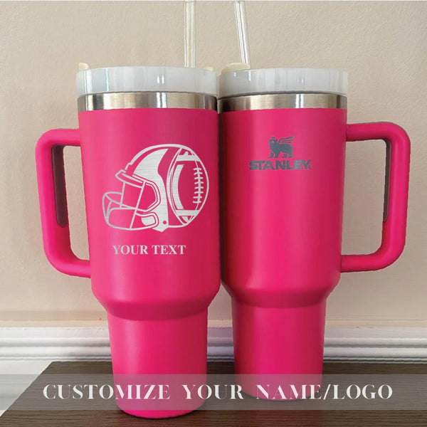 Personalized Stanley Football 40oz Tumbler - Insulated Travel Tumbler Gift For Coach - Football Team Name Cup - 40oz Football Coach Gift