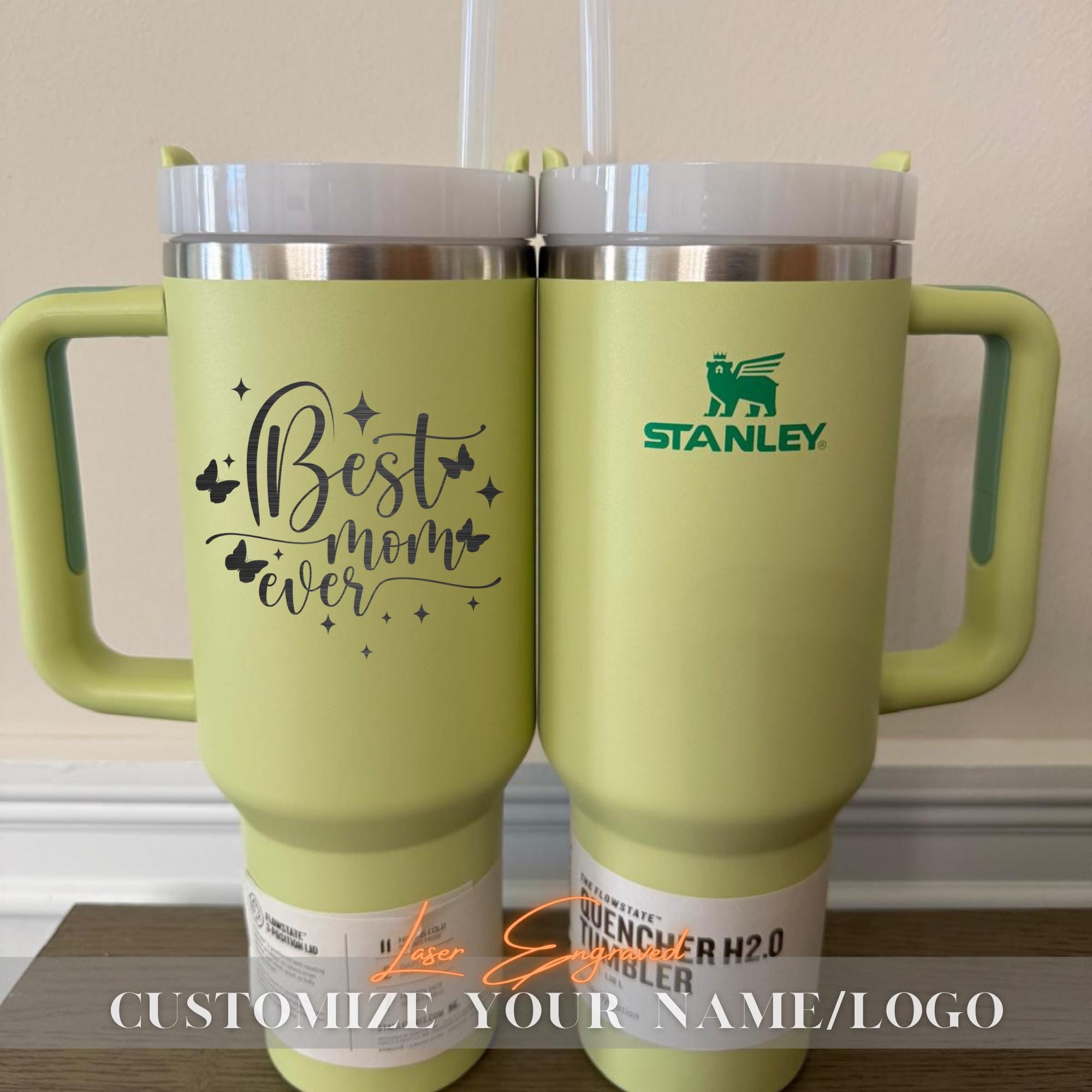 Best Mom Ever Personalized Stanley 40oz Tumbler - Custom Engraved Insulated Cup - Mother's Day Gift - Custom Name Travel Mug - Gift for Mom