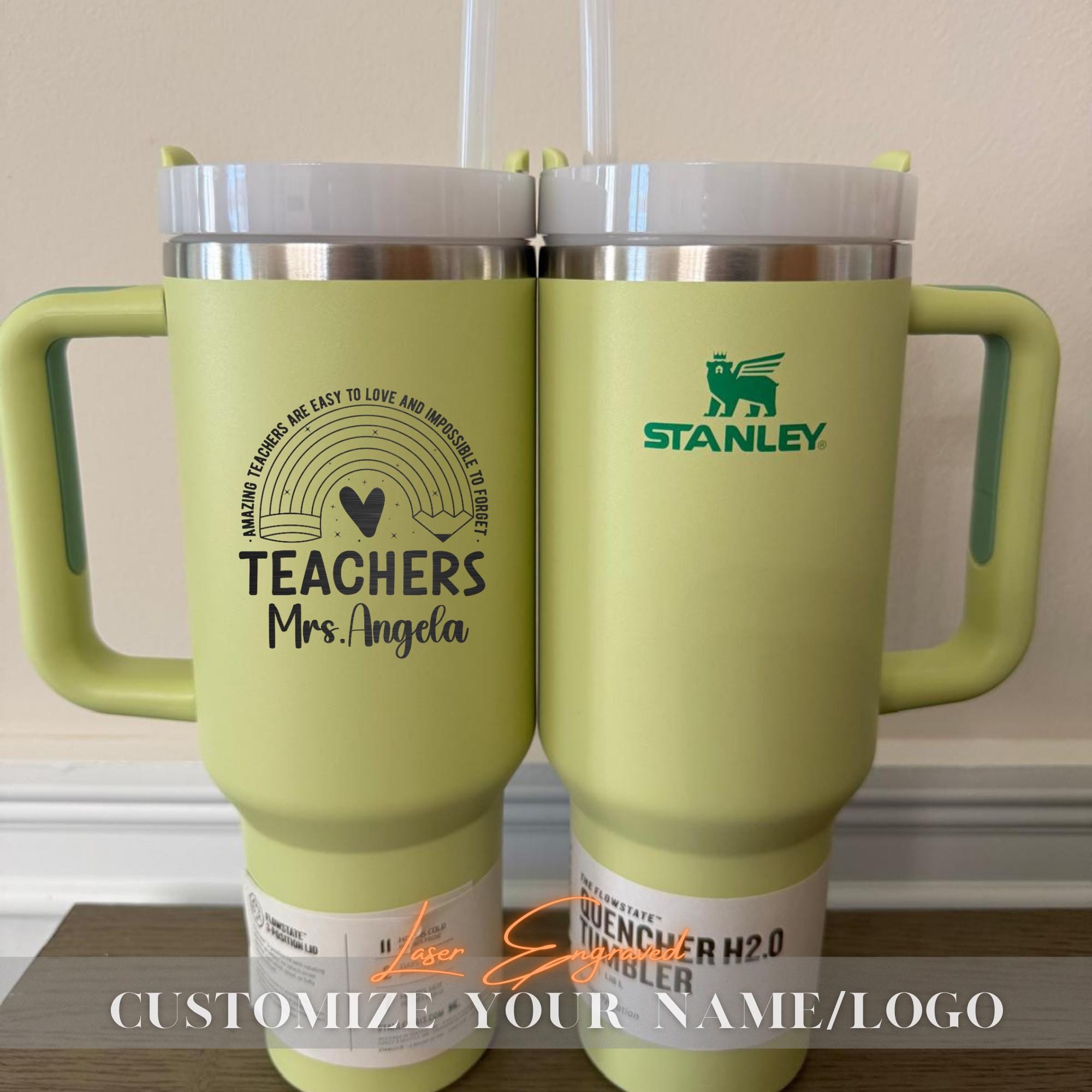Personalized Stanley 40oz Tumbler for Teachers - Custom Engraved Name Gift - Insulated Cup for Educators, Professors, School Staff, Tutor