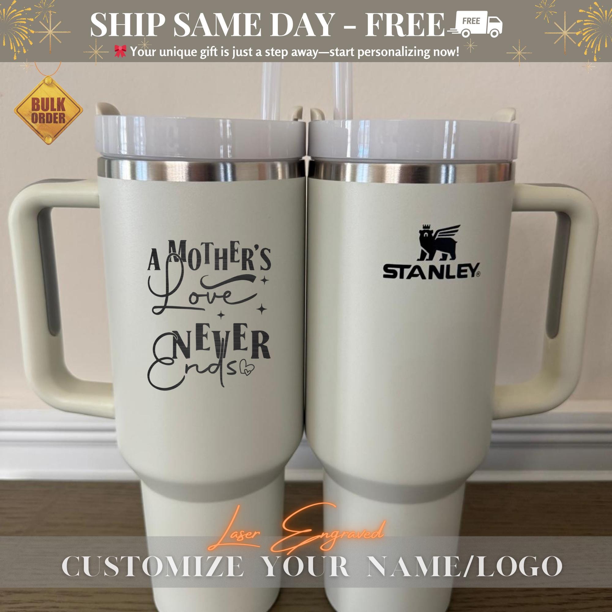 Personalized Stanley 40oz Mother’s Love Gift 2025 - Custom Engraved Stanley 40oz Cup, Heartwarming Mom Gift, Sentimental Gift for Mom & Dad