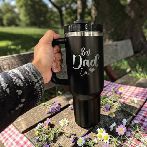 "Best Dad Ever" Stanley 40oz Tumbler - Minimalist Father’s Day Gift - Us Engravo