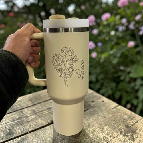 Birthday Edition Custom Stanley 40oz Quencher H2.0 | Personalized Laser Engraved Name | Permanent Modern Gift for Him & Her - Us Engravo