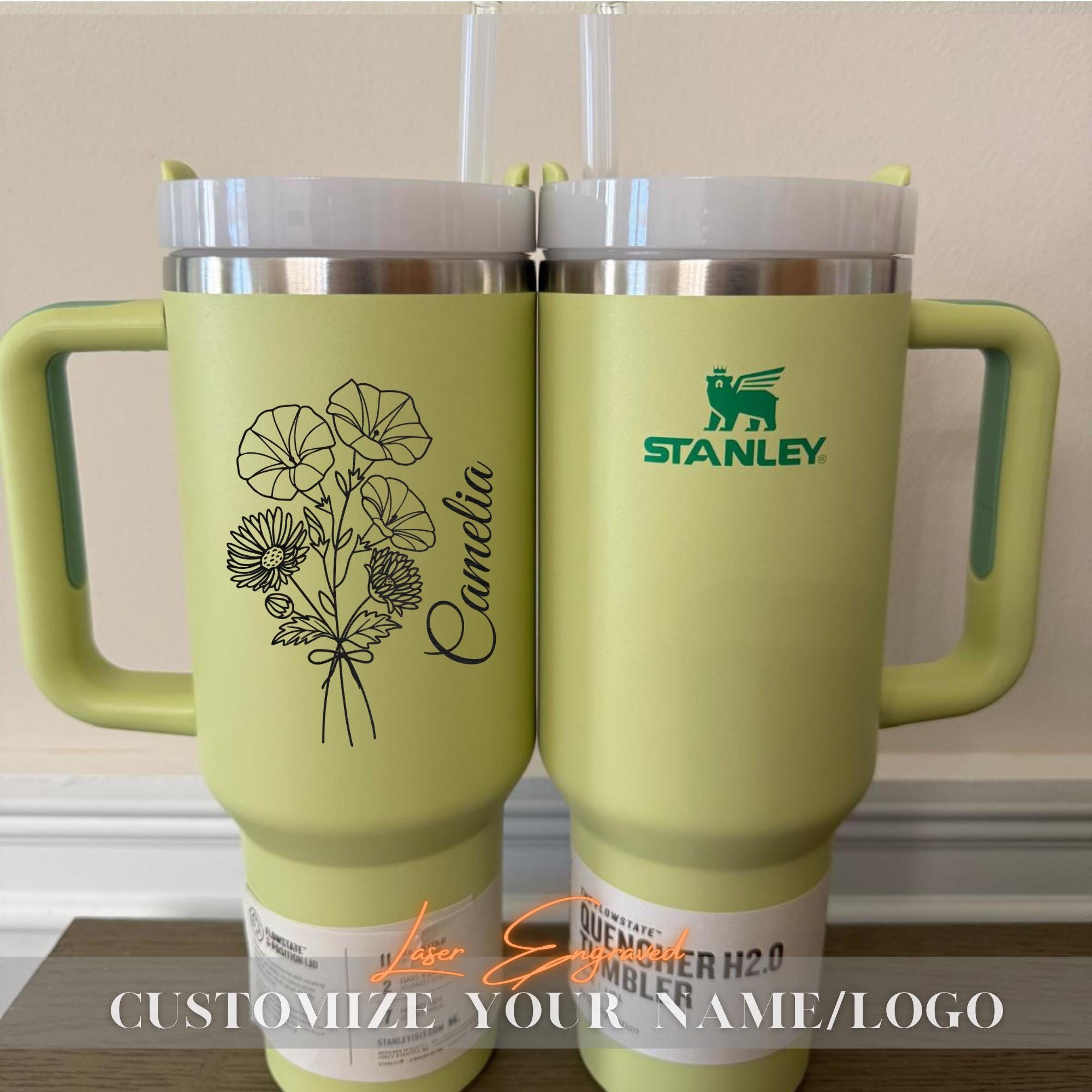Personalized Stanley Cup with Logo 40oz - Corporate Client Gift - Birthday Gift - Custom Engraved Tumbler for Employees, Boss, Coworkers