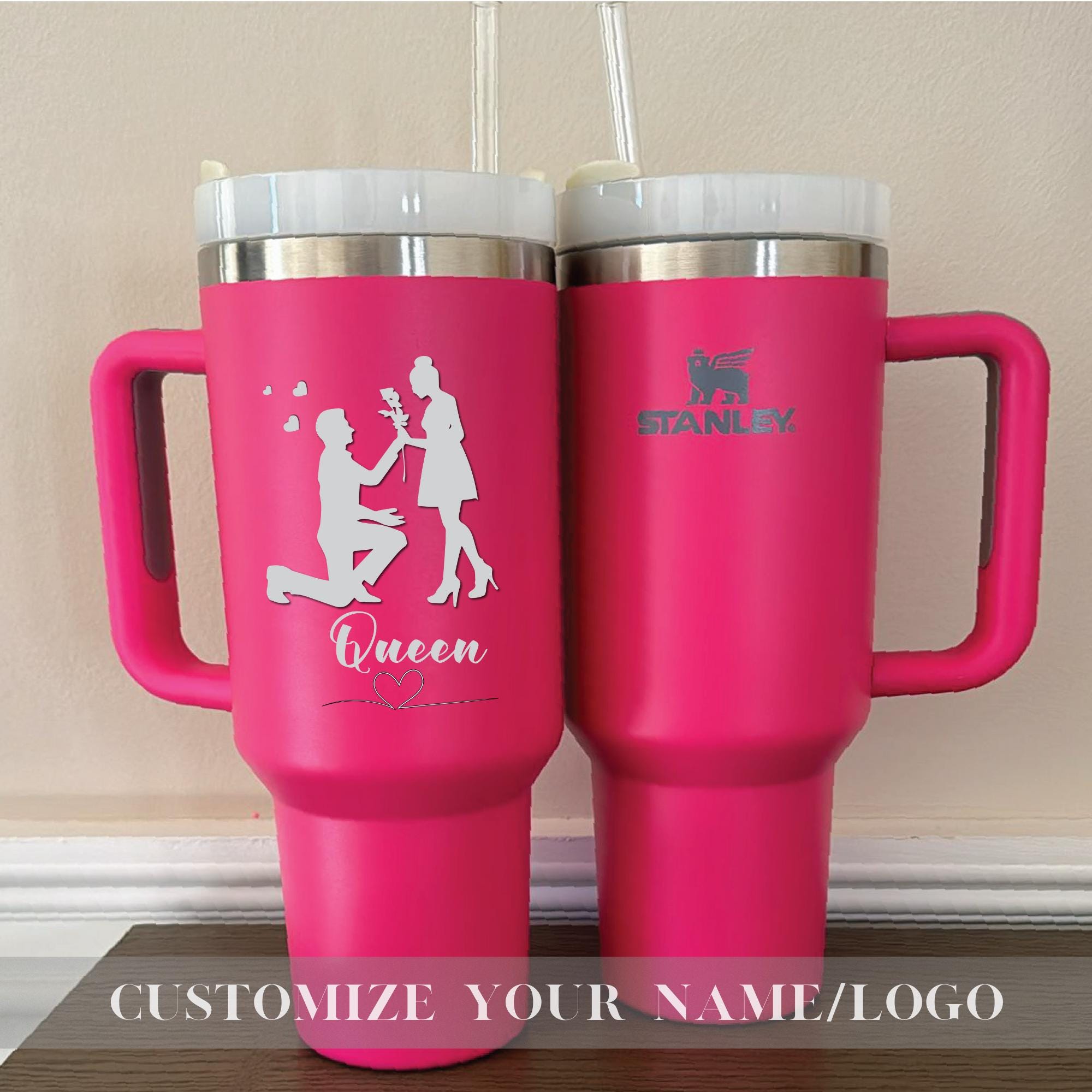 Personalized Valentine's Day Stanley 40oz Cup - Valentines gift for boyfriend & Girlfriend - Anniversary Gifts - Wedding Bridesmaid Gifts
