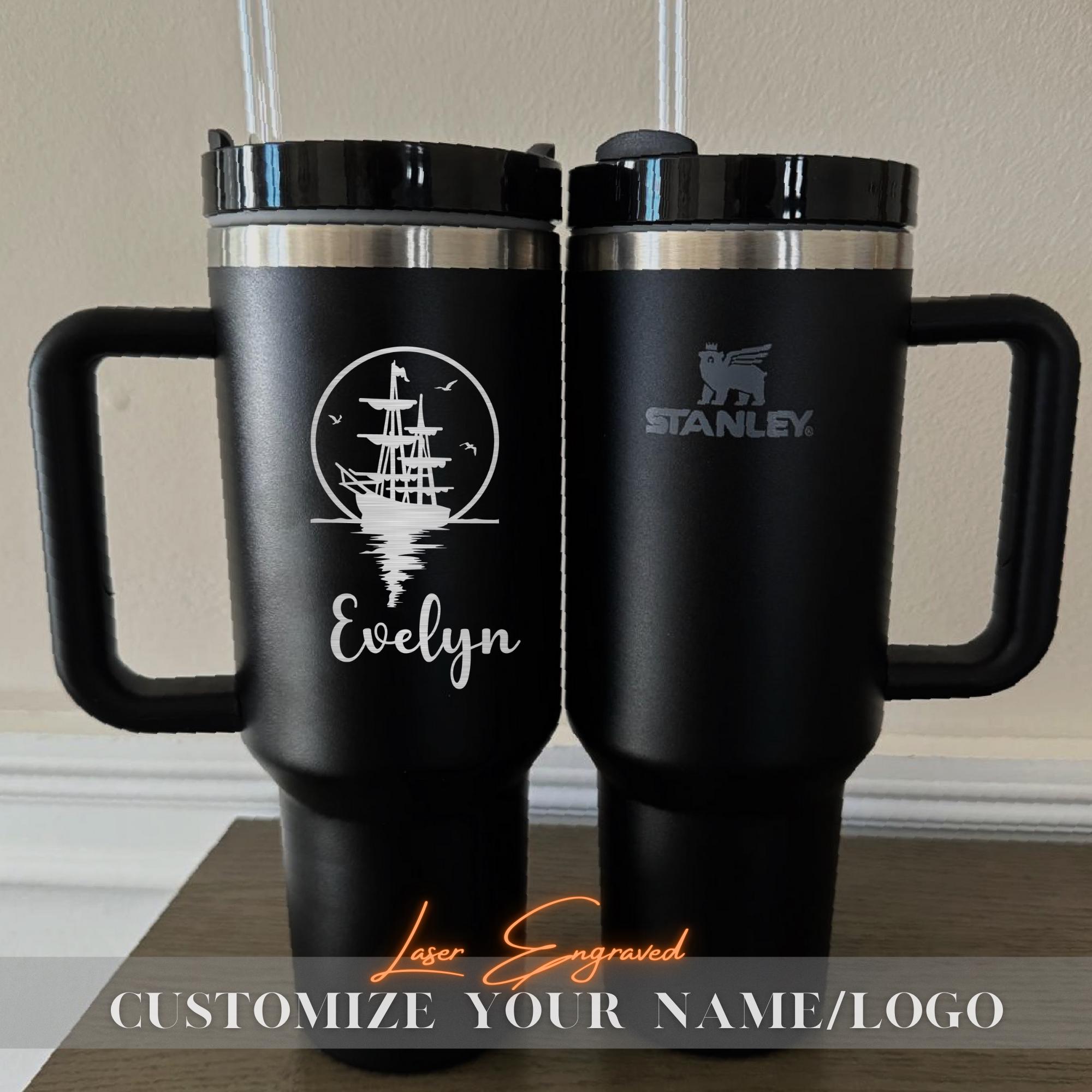 Personalized Stanley 40oz Tumbler Cup - Custom Name Engraved - Cruise & Beach Party Gifts - Laser Engraved Stanley Cup  - Beach Tumbler Gift