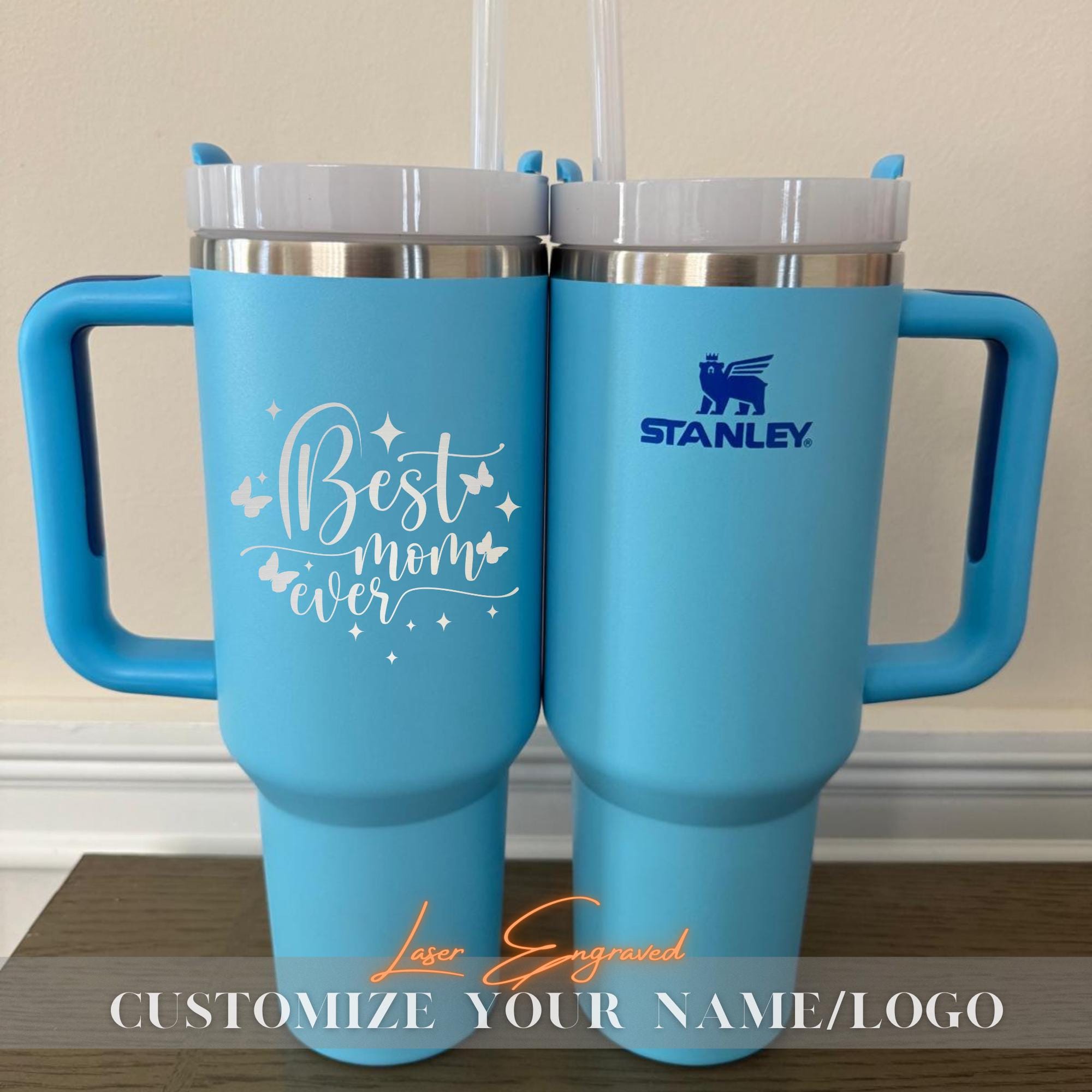 Custom Family Photo Mother Day Gifts For Mom, Engraved Your Favorite Photo on 40oz Stanley Tumbler, Unique Gifts for Her, Gifts for Mom Dad
