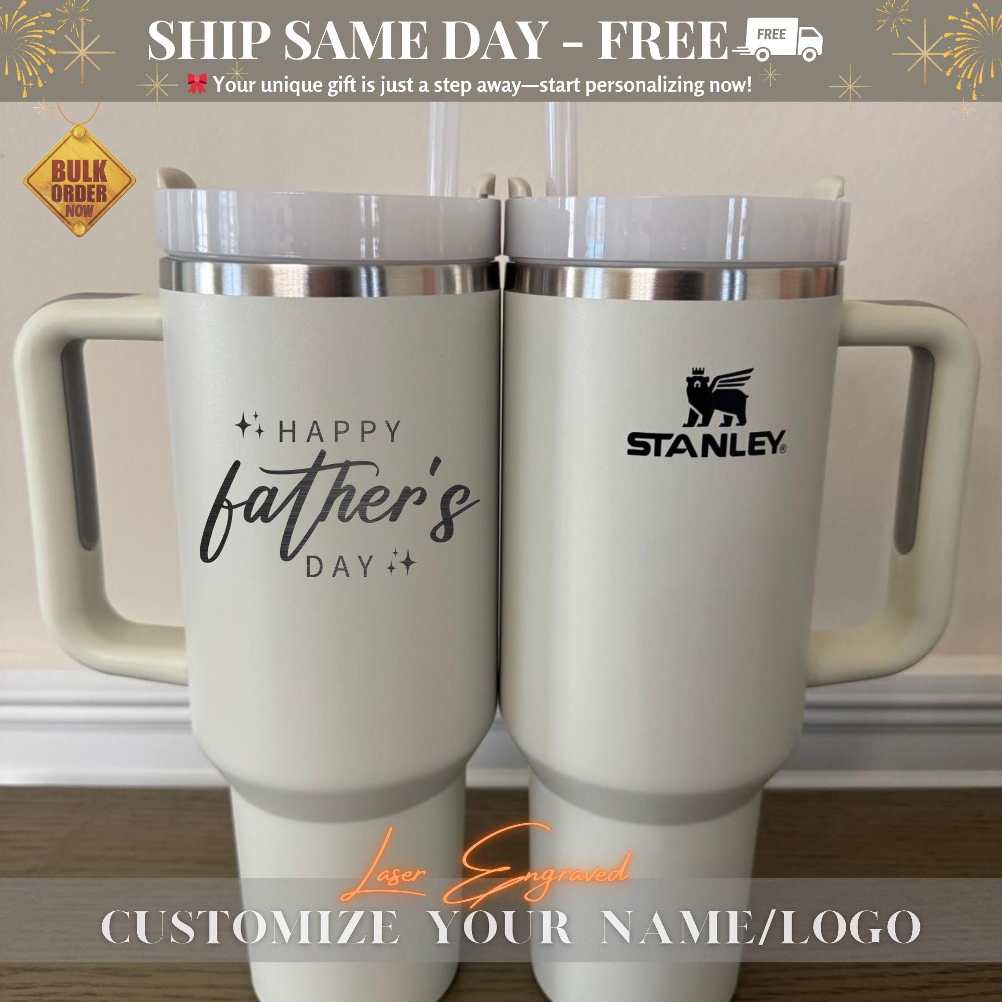 Personalized Stanley Cup with Name, Dad & Mom Gift Idea