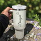 Custom Calligraphy Heart Stanley 40oz Tumbler - Personalized Name with Sketchy Heart - Us Engravo
