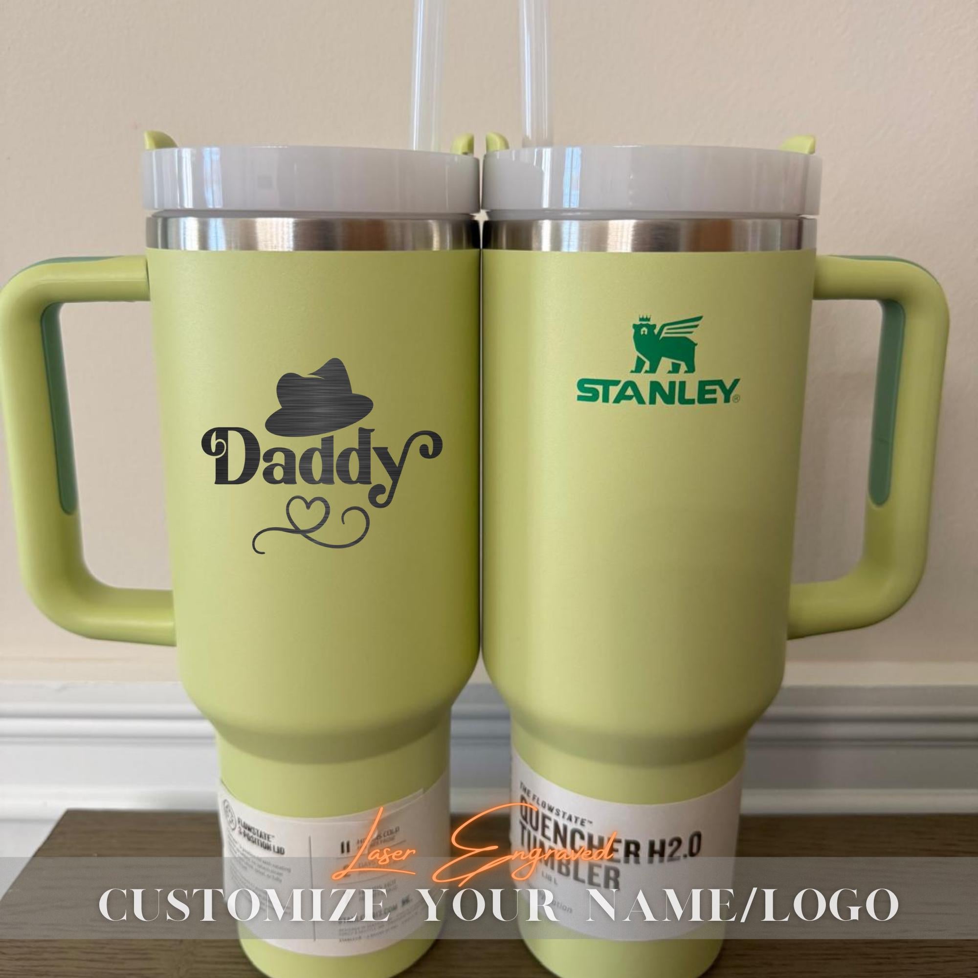 Personalized Stanley 40oz Tumbler - Custom Dad Gift, Engraved Custom Stanley Cup, Fathers Day Gift, Unique Daddy Tumbler, Trendy Dad Present