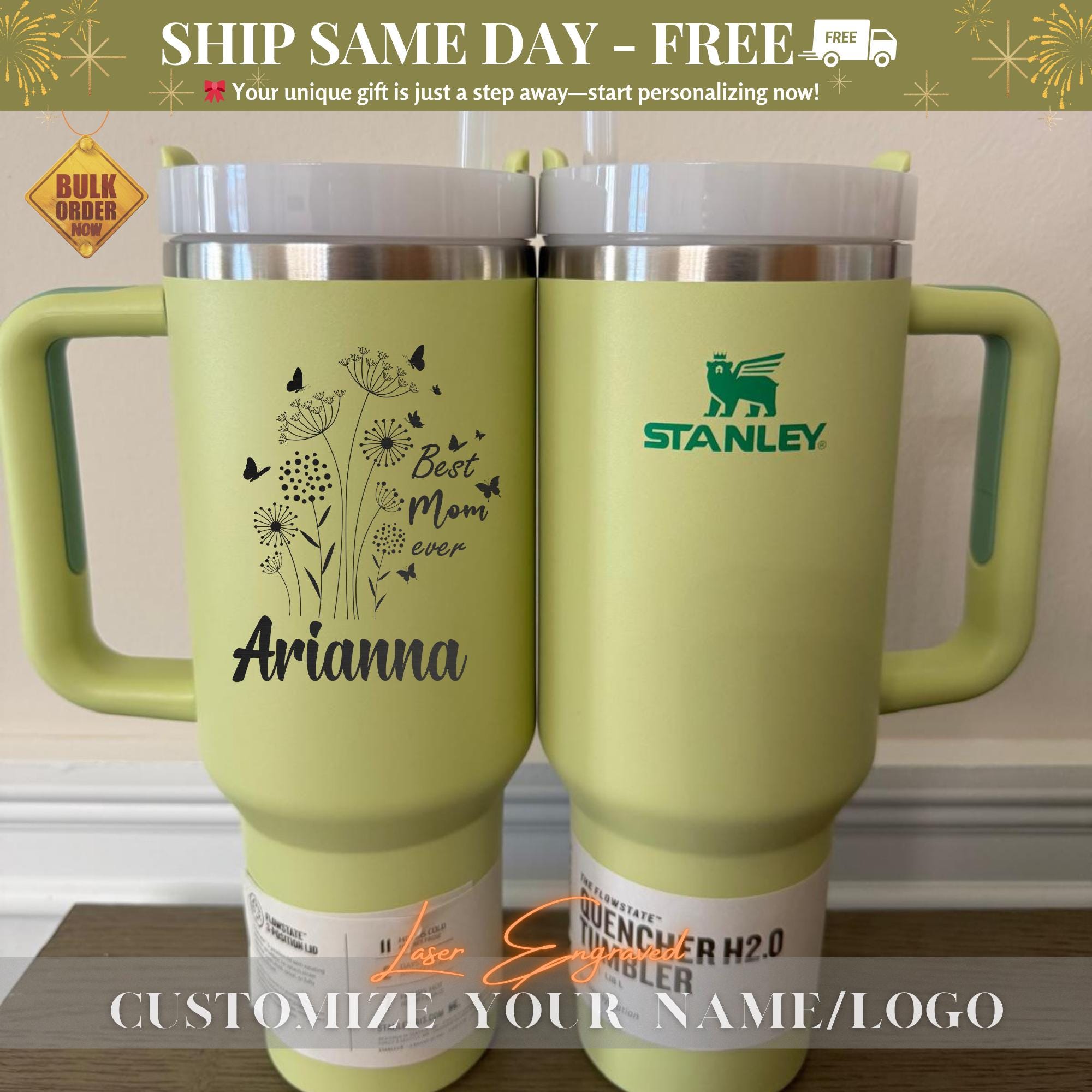 Best Mom Ever Cup - Personalized 40oz Tumbler, Floral Mom Tumbler, Custom Name Gift, Mother's Day Gift, Gift For Mom Mama Grandma From Kids