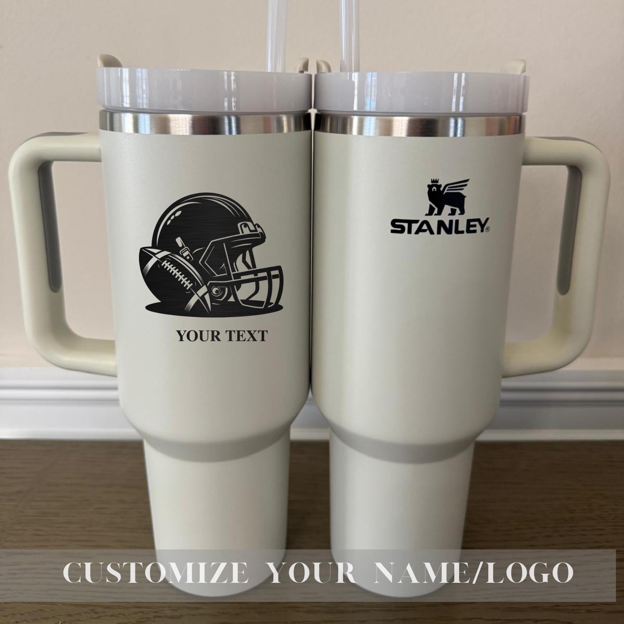 Personalized Stanley 40oz Tumbler for 2025 Super Bowl, Engraved Football Team Name & Helmet, Sports Gift, Football Gifts, Football Fan Gift
