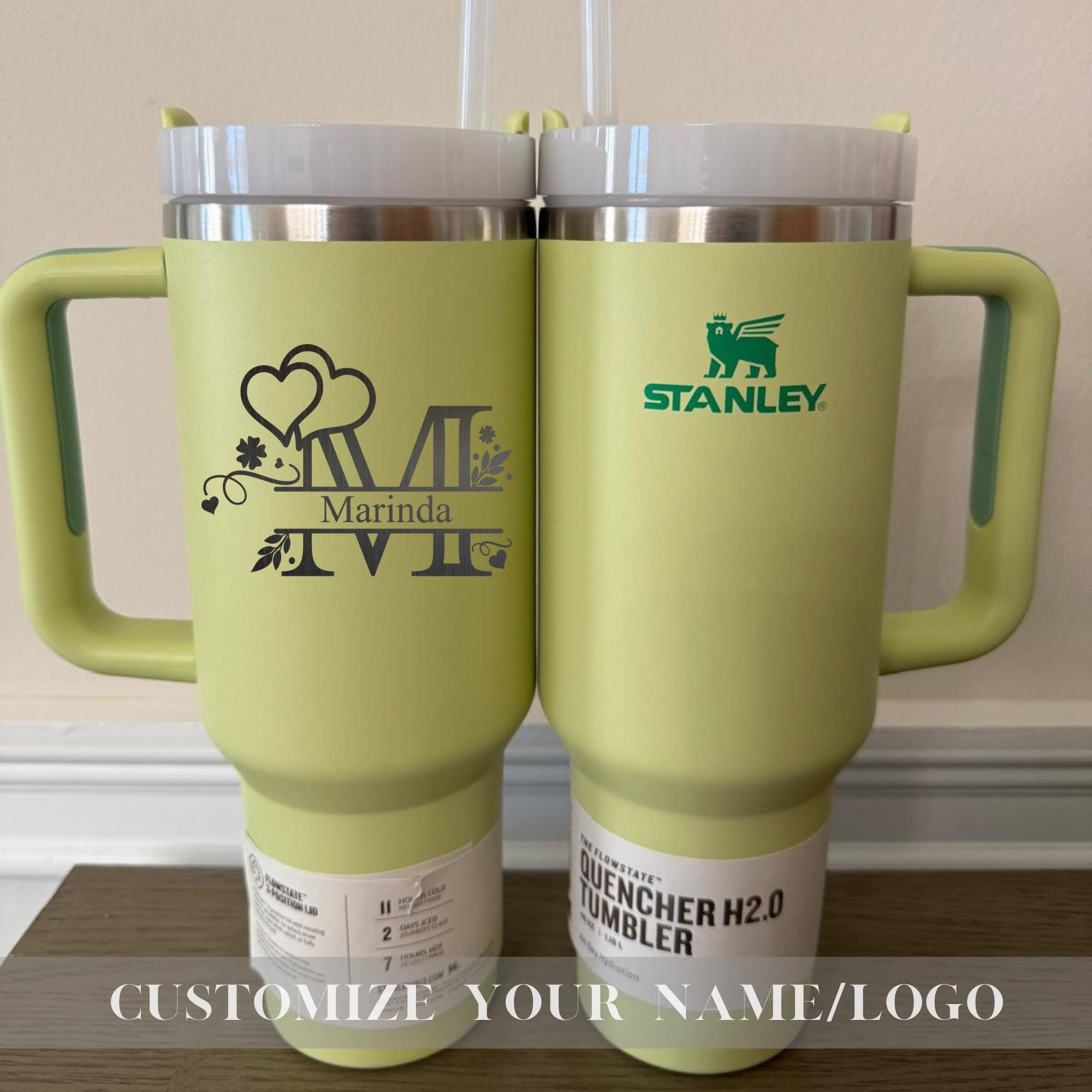 Valentine's Day Personalized Stanley Tumbler - Engraved 40oz Insulated Travel Mug, Custom Couple Gift for Him/Her, Romantic Galentine's Gift