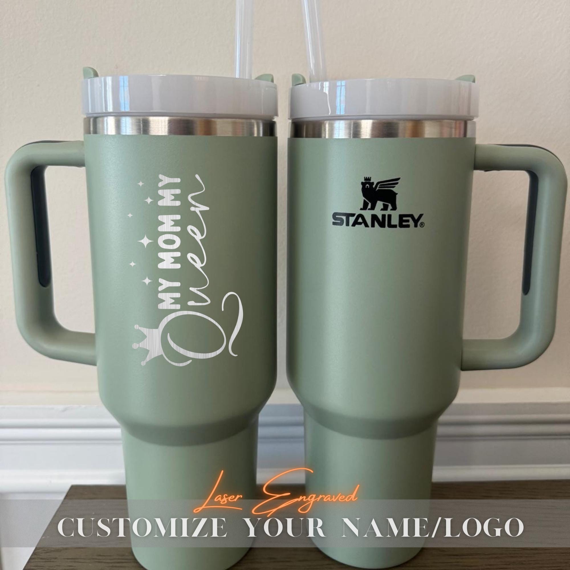 Mothers day Engraved Stanley Cup, Customizable TUMBLER, Personalized Double Wall Stainless Steel 40oz Tumbler Gift for Mom Fast Shipping