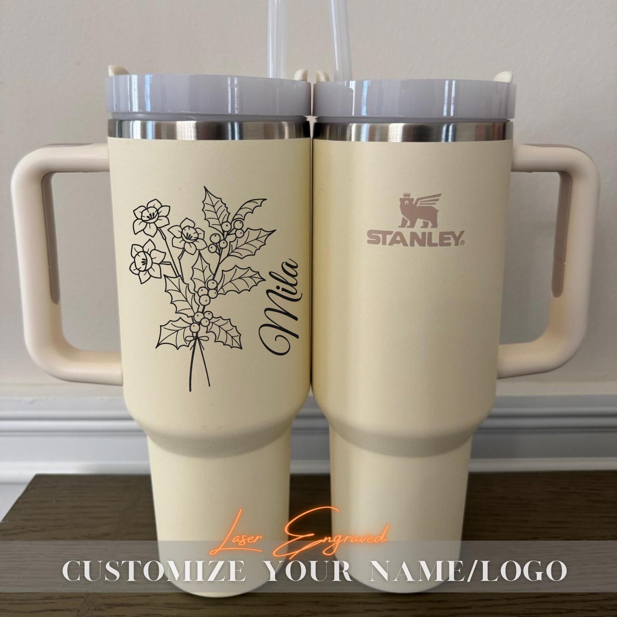 Personalized Stanley 40oz Tumbler - Custom Engraved Birthday Gift for Her, Him, Wife, Husband - 40 oz Cup with Name, Gift for Sister Brother