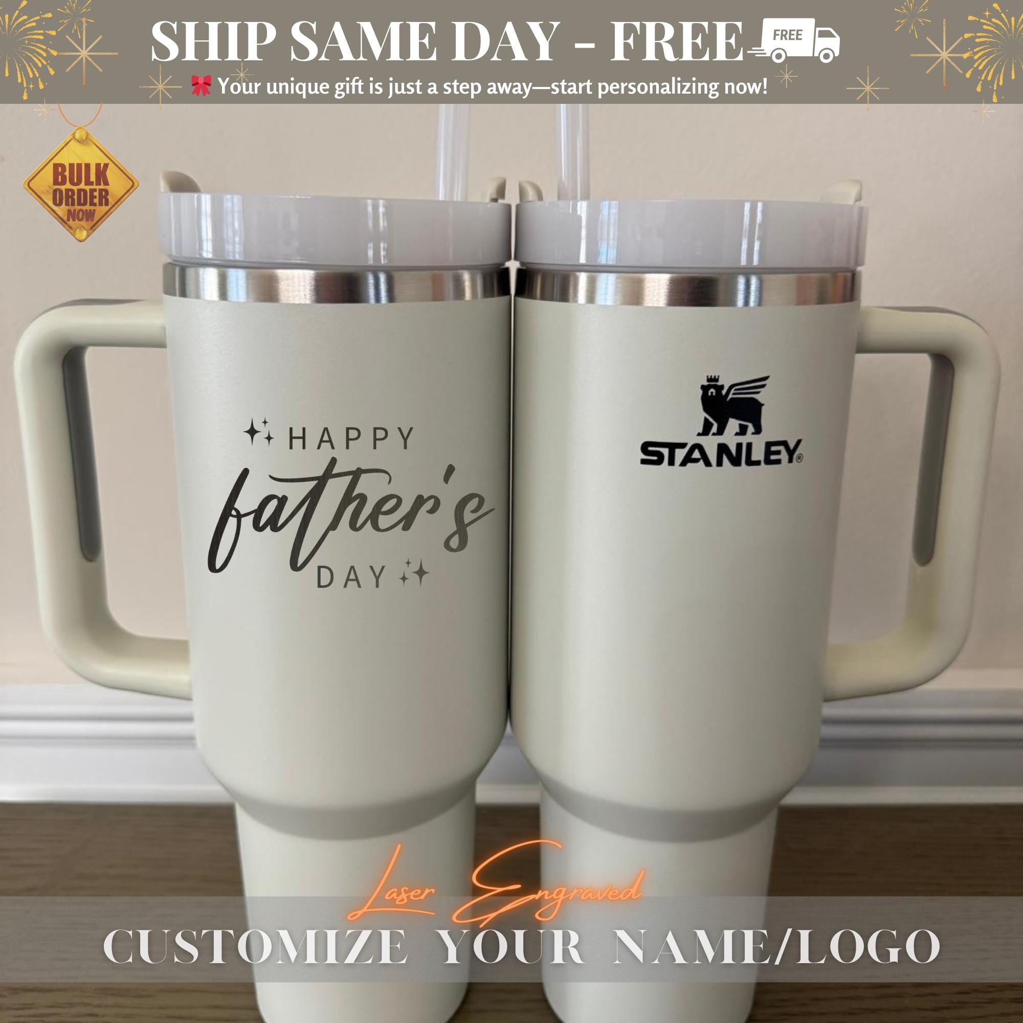 Engraved Stanley 40oz Tumbler with Your Text, Custom Design Mug for Mom/Dad/Husband, Mug Engraved Gift, Custom Gifts Ideas, Bridesmaid Gifts