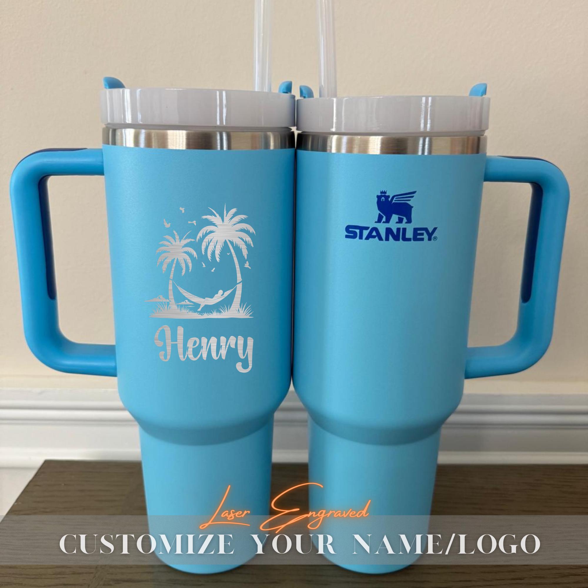 Personalized Stanley Quencher 40oz Tumbler - Laser Engraved Beach Vacation Cup - Summer Wedding & Bachelorette Party Gift Bulk