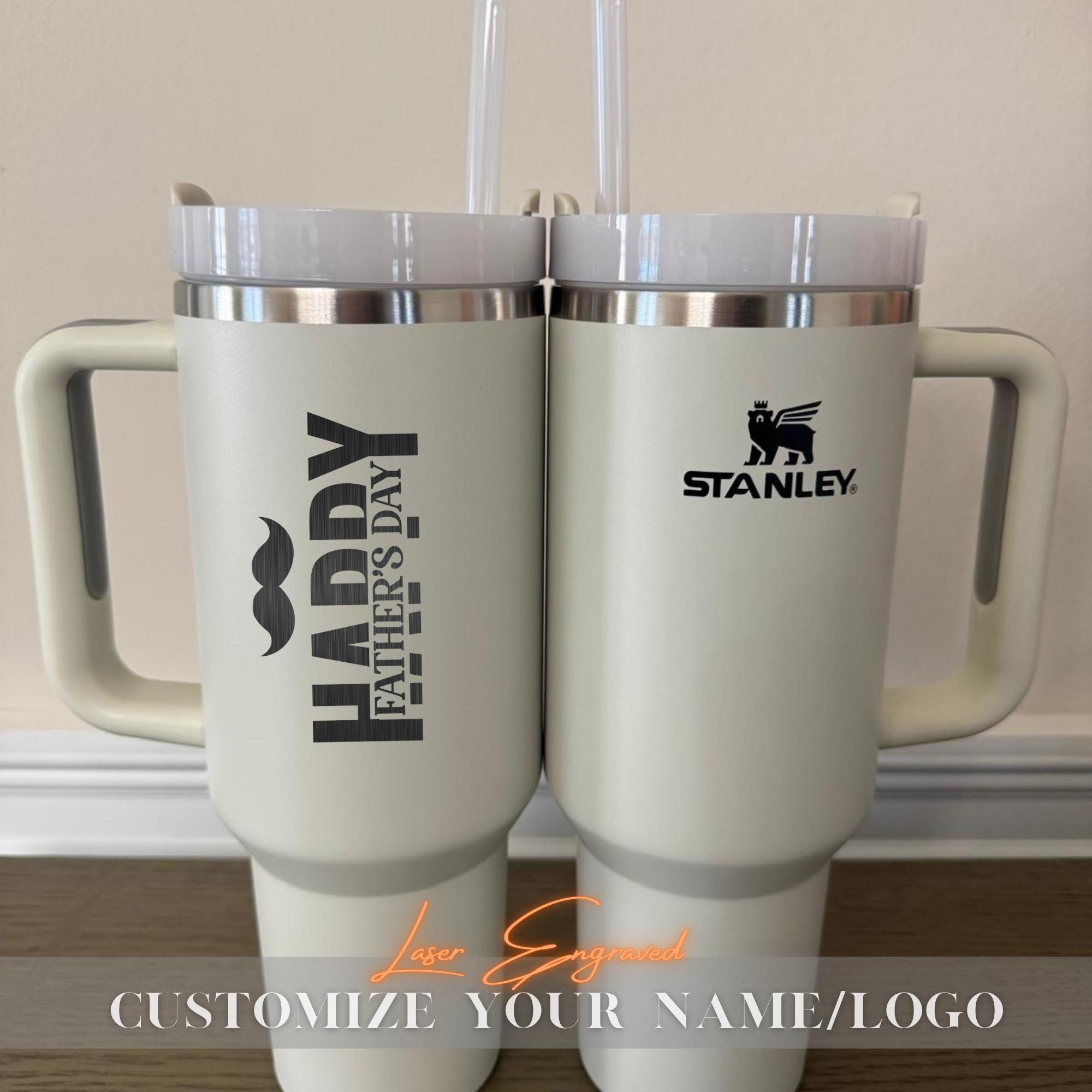 Personalized Stanley 40oz Tumbler, Custom Engraved Name, Father's Day Gift, Unique Dad Gift, Stainless Steel Travel Mug, Happy Father's Day