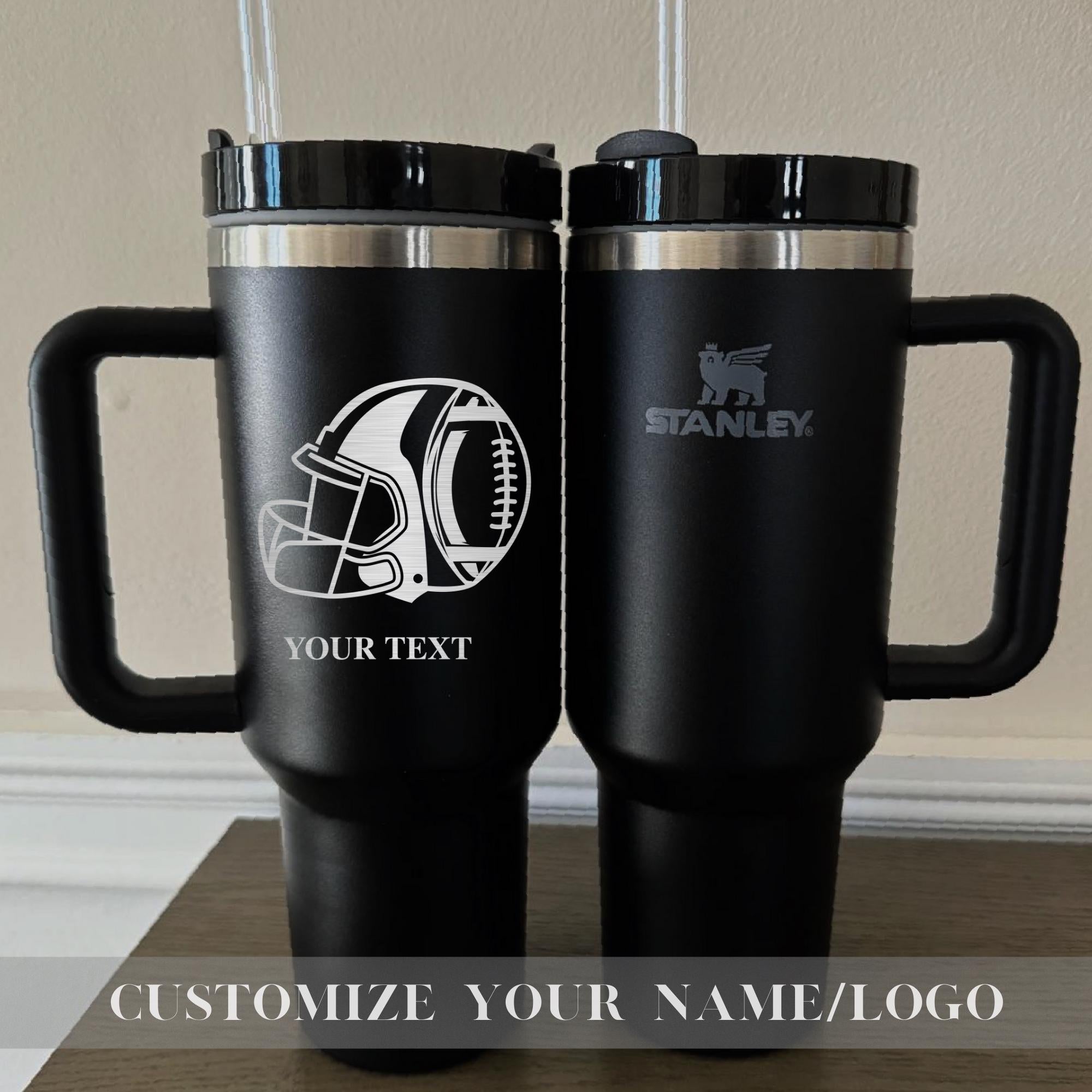 Personalized Stanley Football 40oz Tumbler - Insulated Travel Tumbler Gift For Coach - Football Team Name Cup - 40oz Football Coach Gift