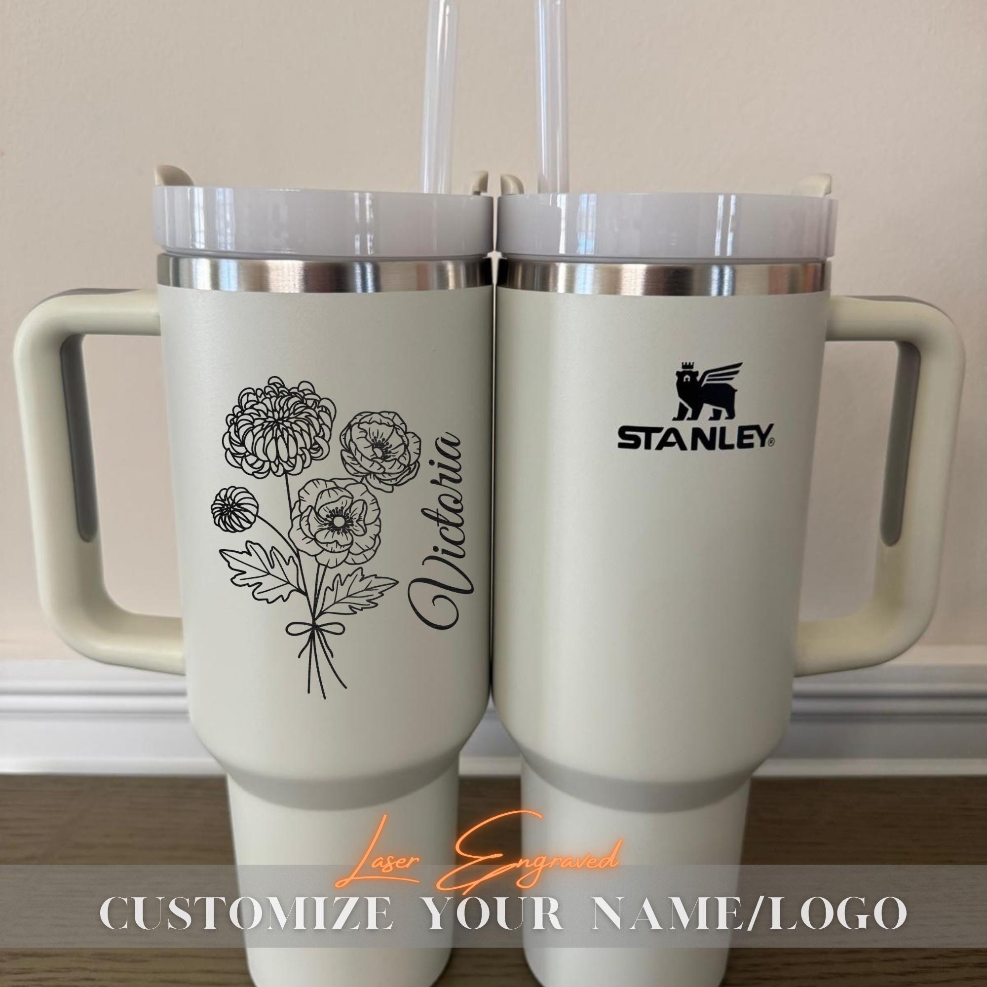 Custom Stanley Tumbler 40oz Personalized - Engraved Name, Quote - Birthday Gift for Her, Him, Wife, Husband, Best Friend, 40oz birthday gift