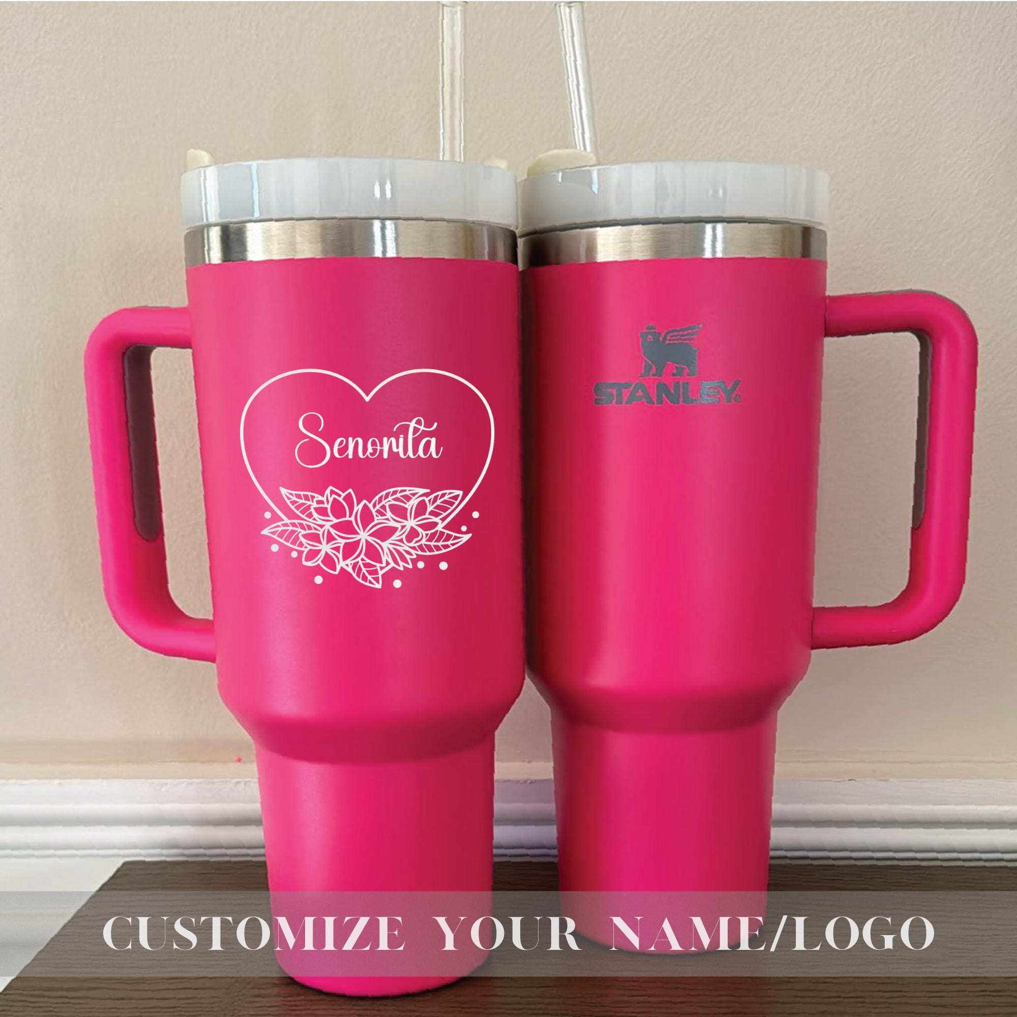 Custom Engraved Stanley 40oz Tumbler - Personalized Valentine's Day Gift, Unique Travel Mug, Best Gift for Her, Insulated Drinkware Cup