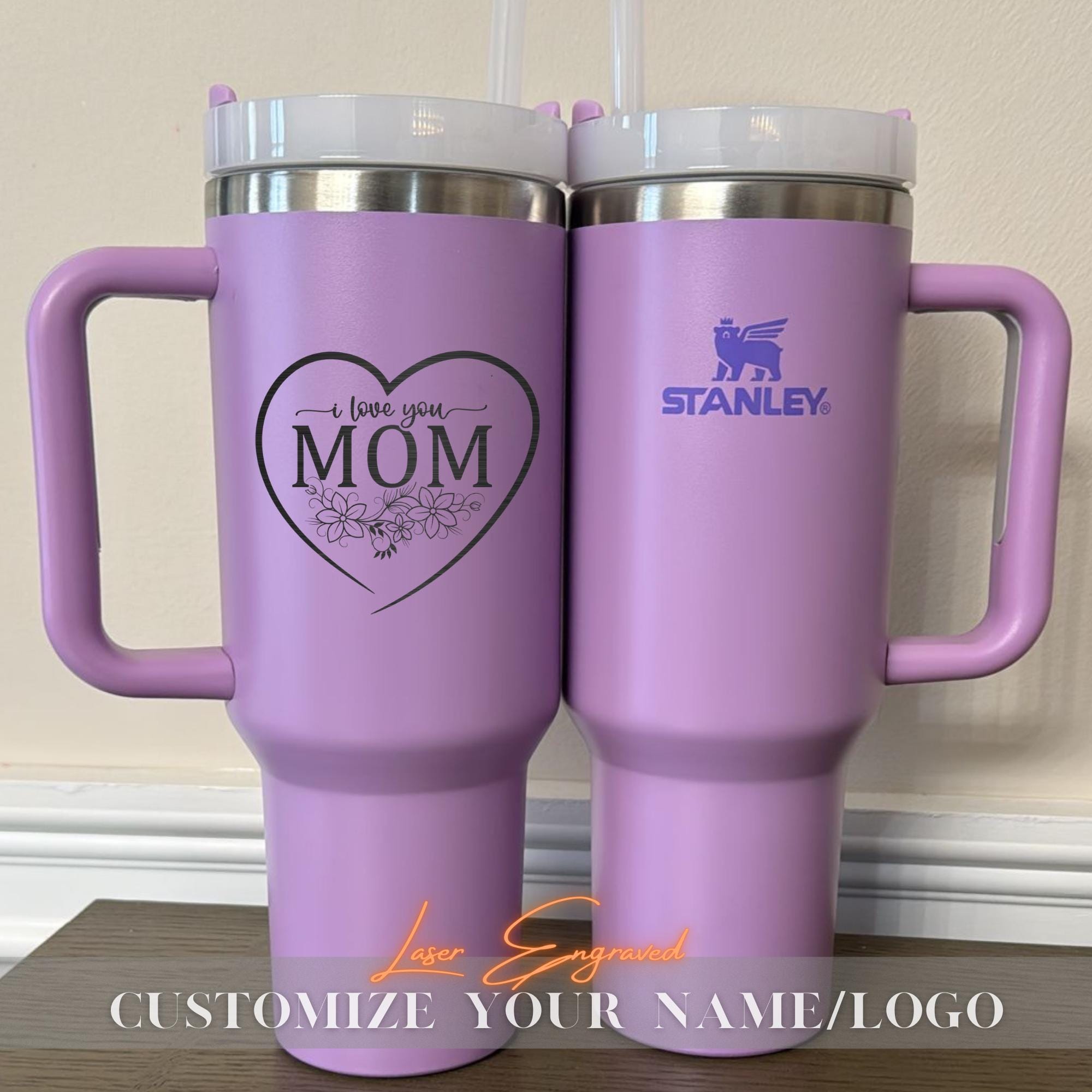 Best Mom Ever Personalized Stanley 40oz Tumbler - Custom Engraved Insulated Cup - Mother's Day Gift - Custom Name Travel Mug - Gift for Mom