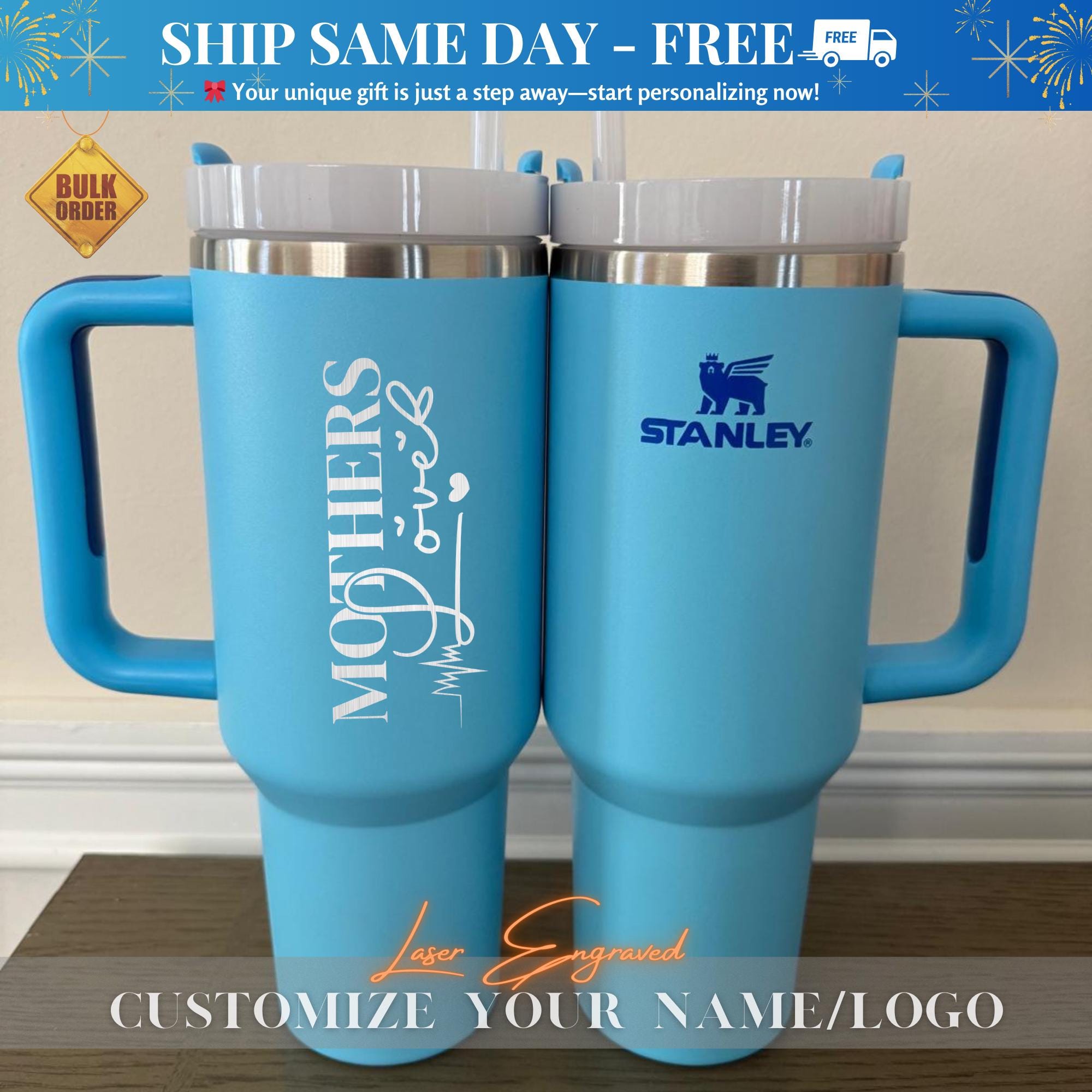 Stanley Quencher 40oz Tumbler - Engraved Insulated Mug - Custom Reusable Drinkware - Best Mom Gift - 2025 Mothers Day gift