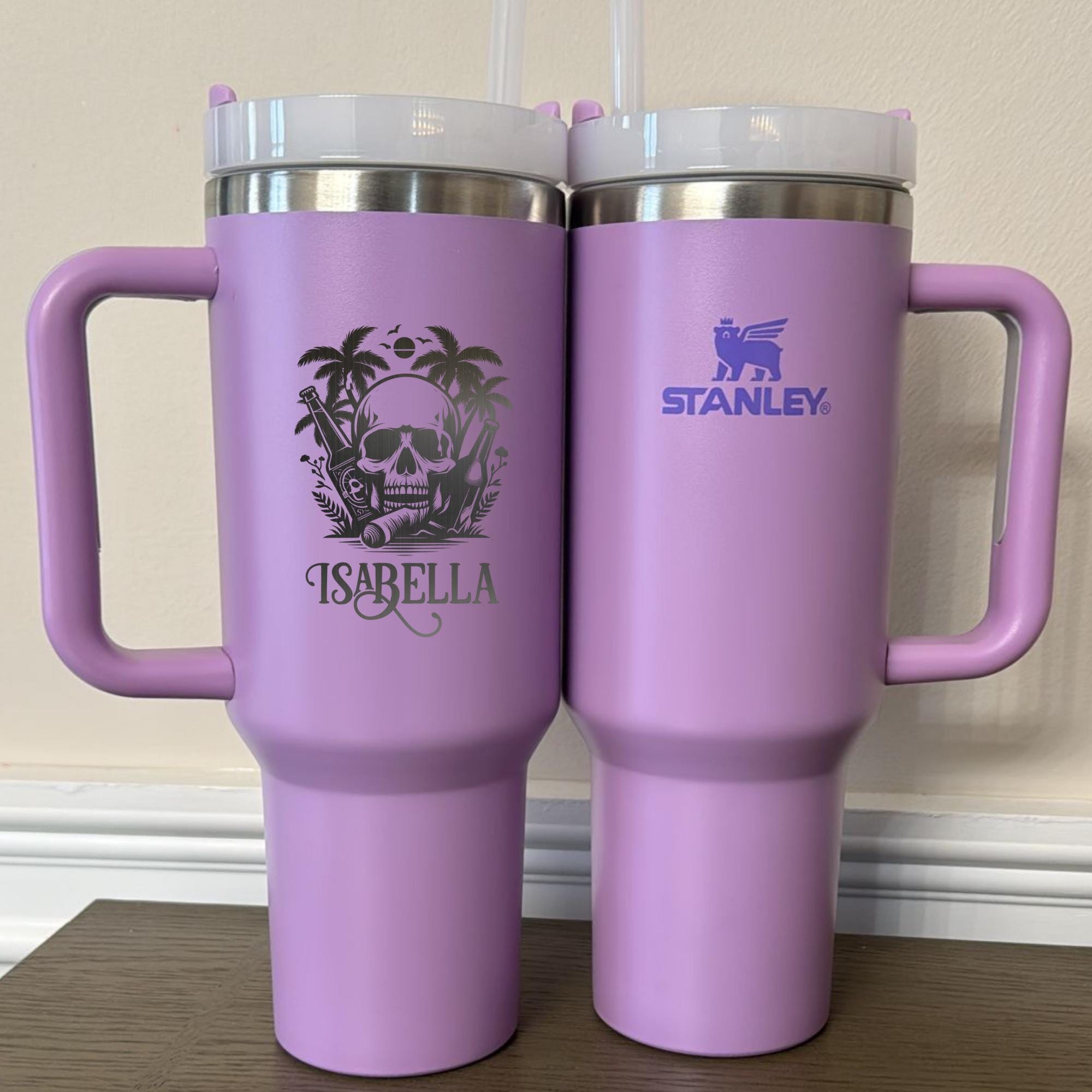 Custom Engraved Stanley 40oz Tumbler - Personalized Name - Bridesmaid Gift, Vacation Essentials, Summer Party, Beach Wedding, traveller mugs
