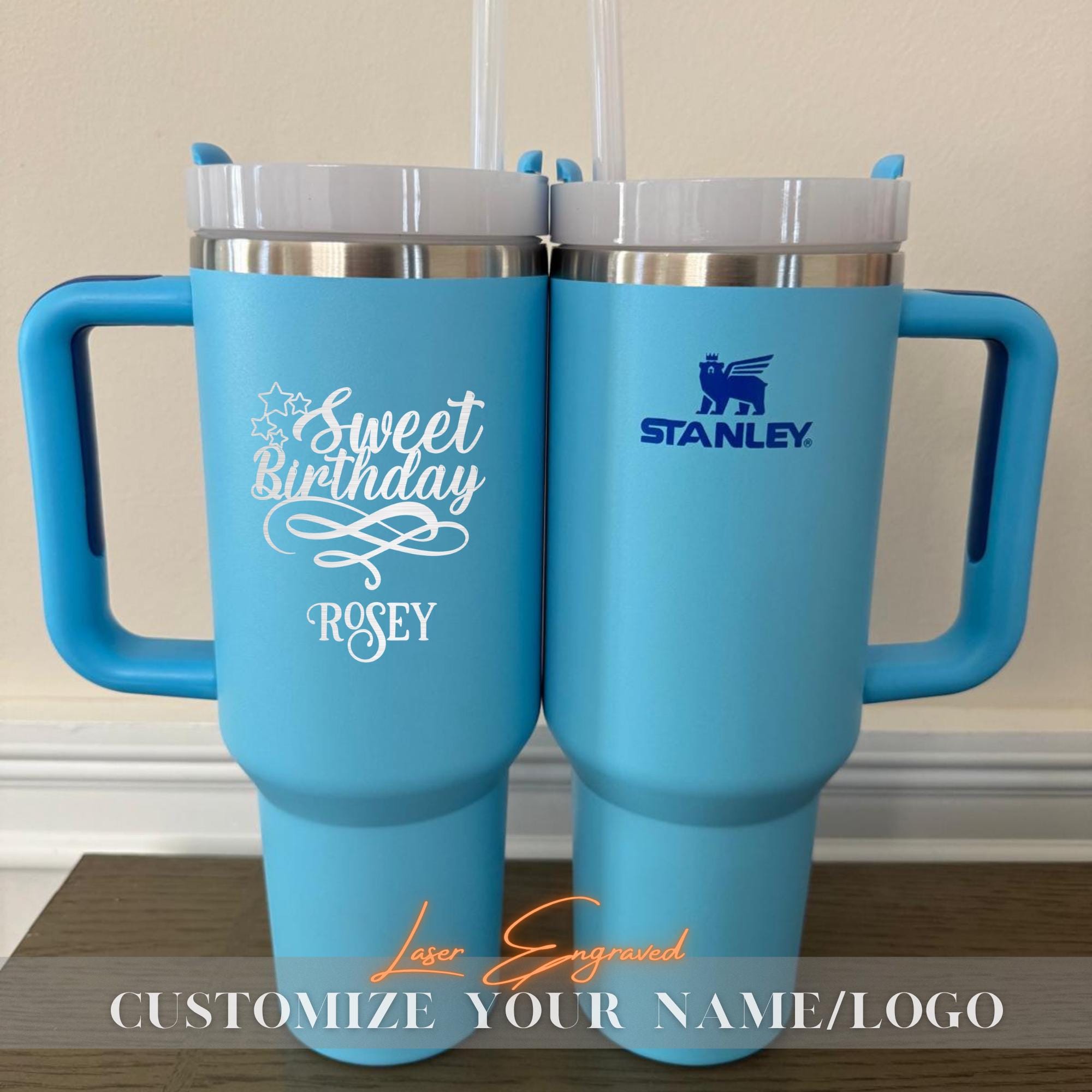 Personalised Stanley 40oz Tumbler for Sweet Birthday Gift - Perfect for Friends, Women, Men and Wife - Laser Engraved - Unique Birthday Gift