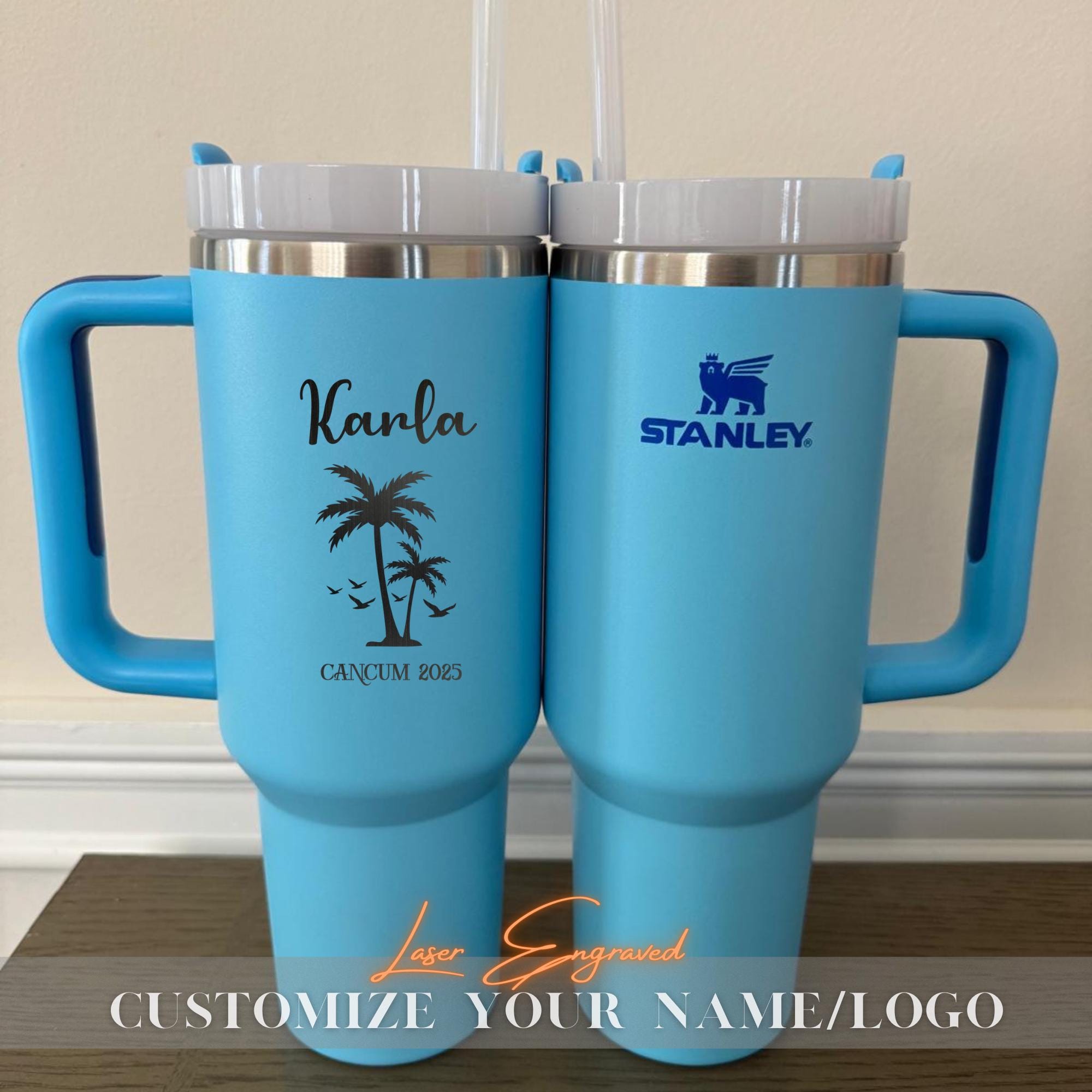 Personalized 40oz Tumbler, Bridesmaid Gifts, Custom Travel Mug, Laser Engraved Cup, Girls Trip Gift, Insulated Stainless Steel