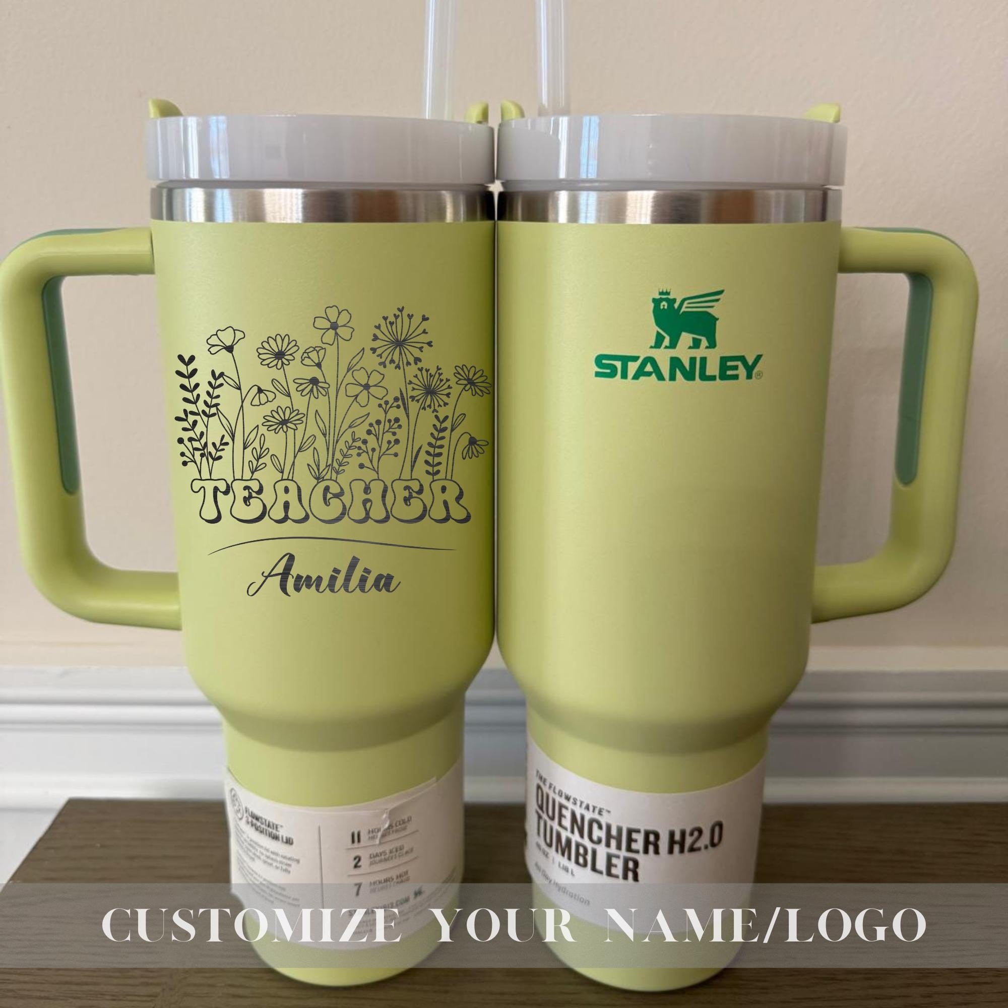 Personalized Engraved Stanley 40oz Tumbler For Teachers, Custom Teacher Stanley Cup With Name, Gift For Teachers, Graduation, Back to School