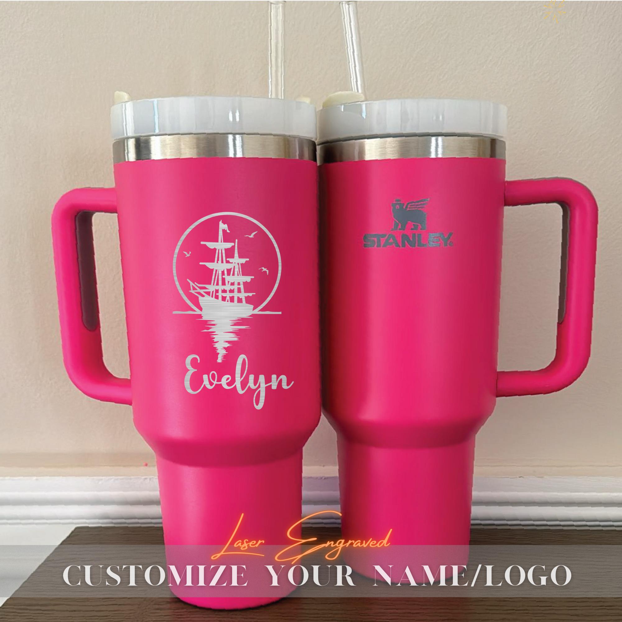 Personalized Stanley 40oz Tumbler Cup - Custom Name Engraved - Cruise & Beach Party Gifts - Laser Engraved Stanley Cup  - Beach Tumbler Gift