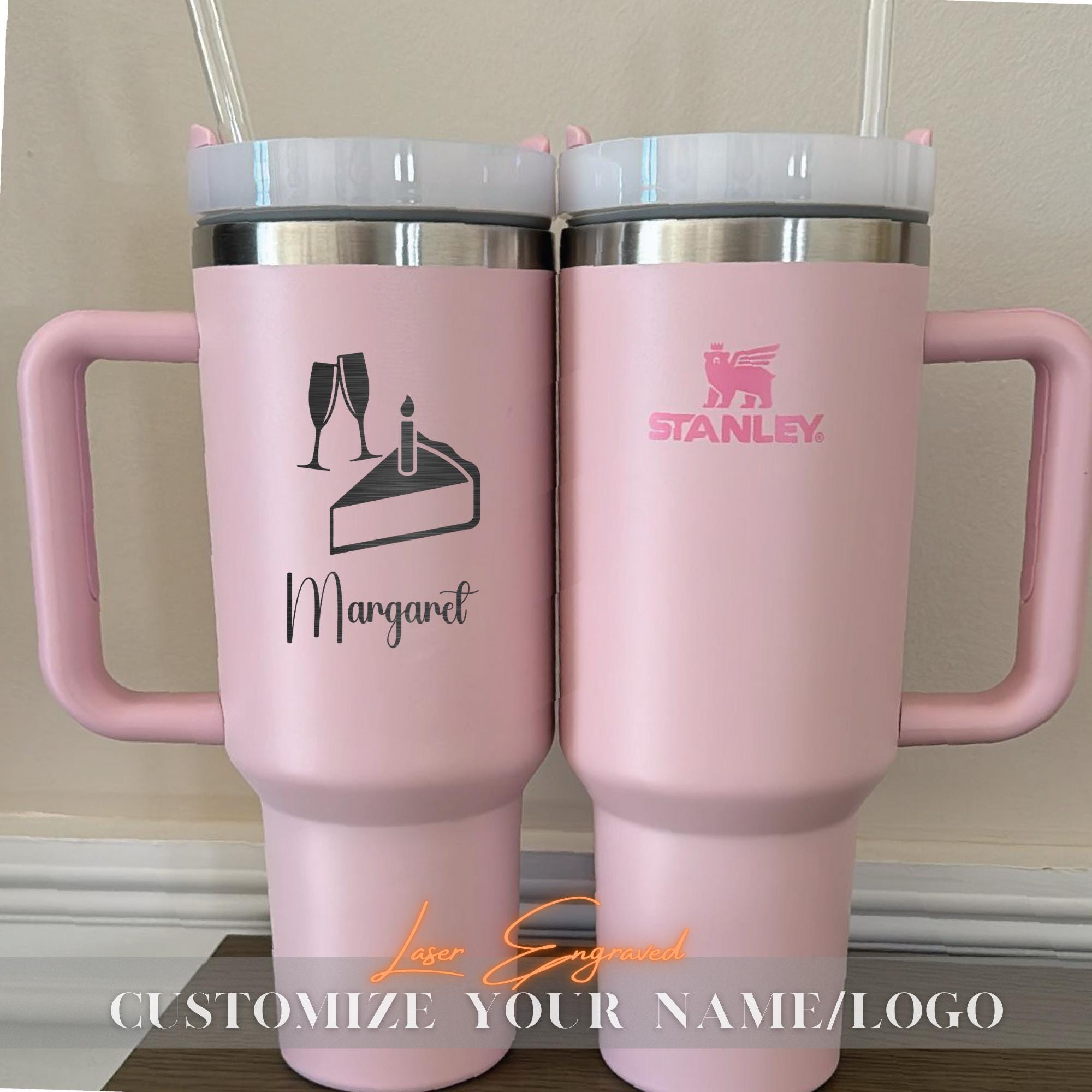 Engraved Birthday Cake With Name Stanley 40oz Tumbler Gift, Traveling Mug, Birthday Gift, Bridal Party Gifts, Bridesmaid Gifts, Gift for her