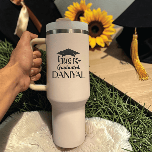 Graduation Gift from Parents | Engraved Stanley 40oz Personalized Tumbler, Custom Name Cup, Senior Grad Mug for Son Daughter - Us Engravo