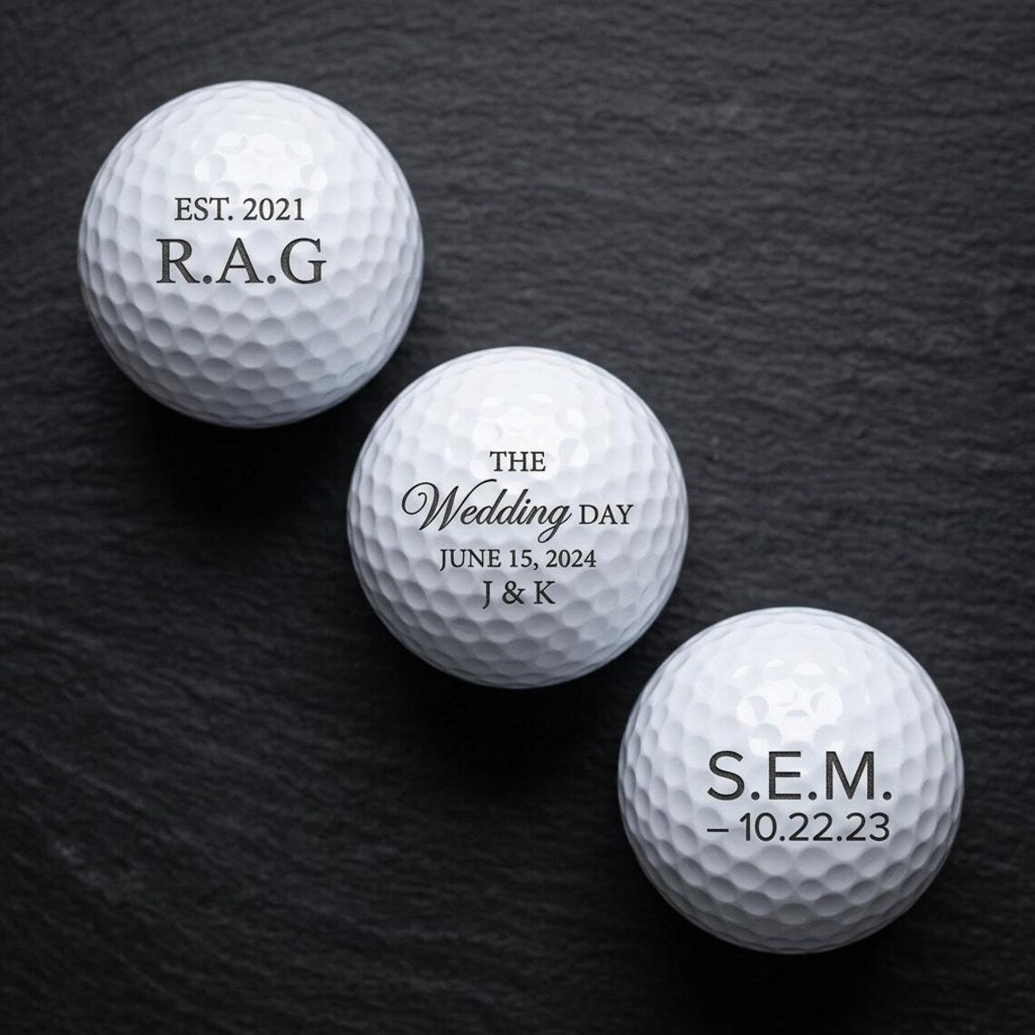 Personalized Golf Balls Pack of 2 Premium 4 Piece Construction Gift for Dad Custom Engraved