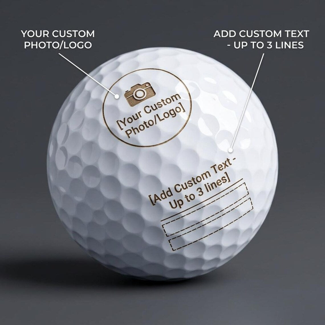 Personalized Golf Balls Pack of 2 Premium 4 Piece Construction Gift for Dad Custom Engraved