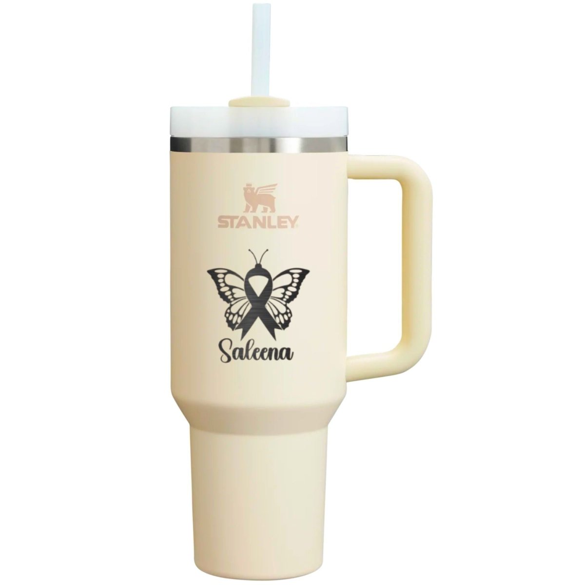Personalized 40oz Stanley Tumbler - Breast Cancer Awareness Edition | Custom Engraved Warrior & Survivor Gift - Us Engravo