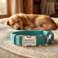 Personalized AirTag Dog Collar Soft Leather Adjustable GPS Tracking Custom Engraved - Us Engravo