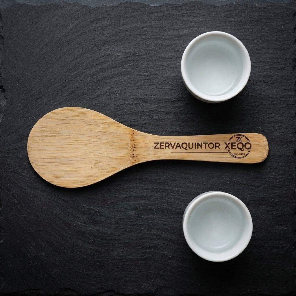 Personalized Bamboo Rice Paddle Non Stick Wooden Serving Spoon Housewarming Gift Custom Engraved - Us Engravo