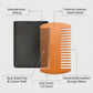 Personalized Beard Comb Peach Wood with Leather Case Gift for Him Custom Engraved - Us Engravo