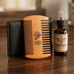 Personalized Beard Comb Peach Wood with Leather Case Gift for Him Custom Engraved - Us Engravo
