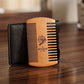 Personalized Beard Comb Peach Wood with Leather Case Gift for Him Custom Engraved - Us Engravo