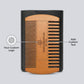 Personalized Beard Comb Peach Wood with Leather Case Gift for Him Custom Engraved - Us Engravo