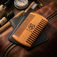 Personalized Beard Comb Peach Wood with Leather Case Gift for Him Custom Engraved - Us Engravo
