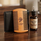 Personalized Beard Comb Peach Wood with Leather Case Gift for Him Custom Engraved - Us Engravo