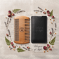 Personalized Beard Comb Peach Wood with Leather Case Gift for Him Custom Engraved - Us Engravo