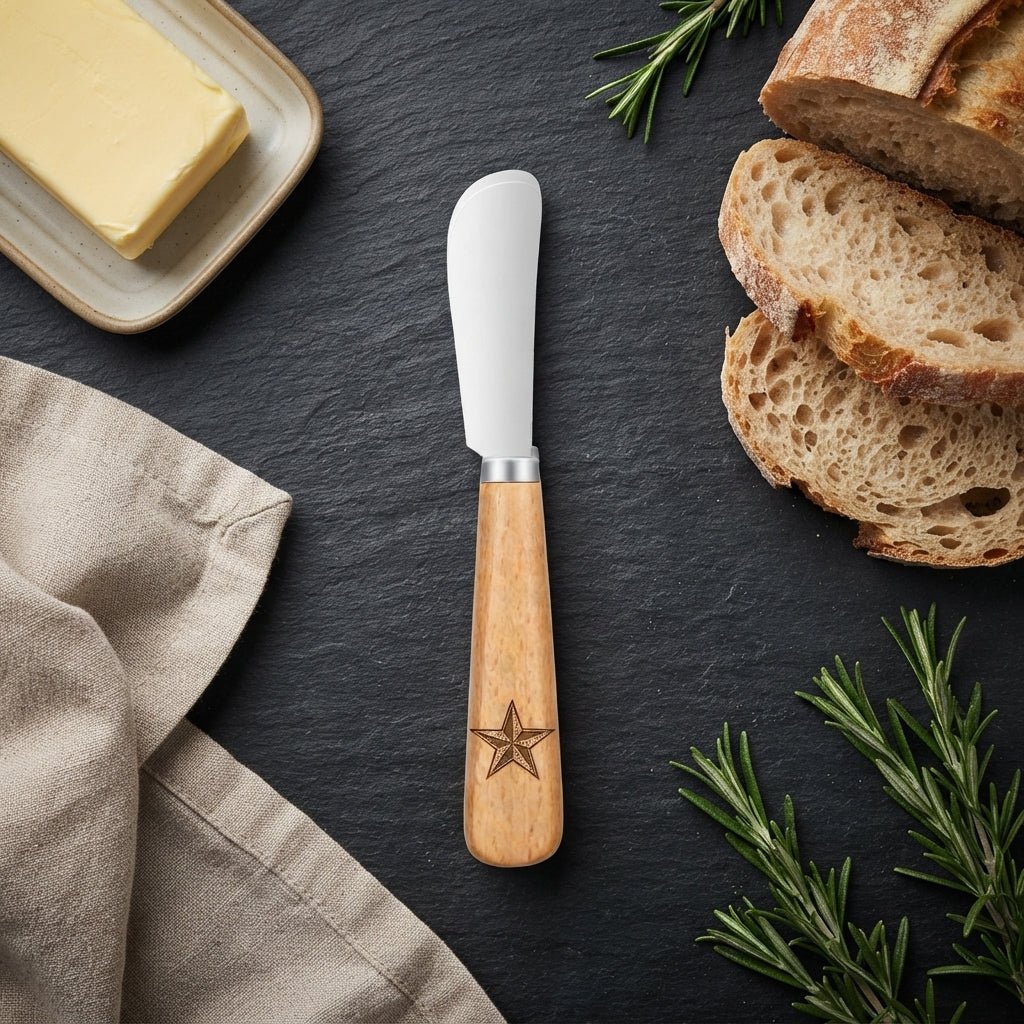 Personalized Butter Knife Spreader Wooden Handle Cheese Knife Housewarming Gift Custom Engraved - Us Engravo